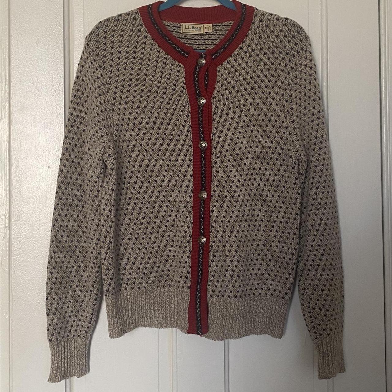 Vintage 80s 90s L.L. Bean Nordic Wool Cardigan... - Depop