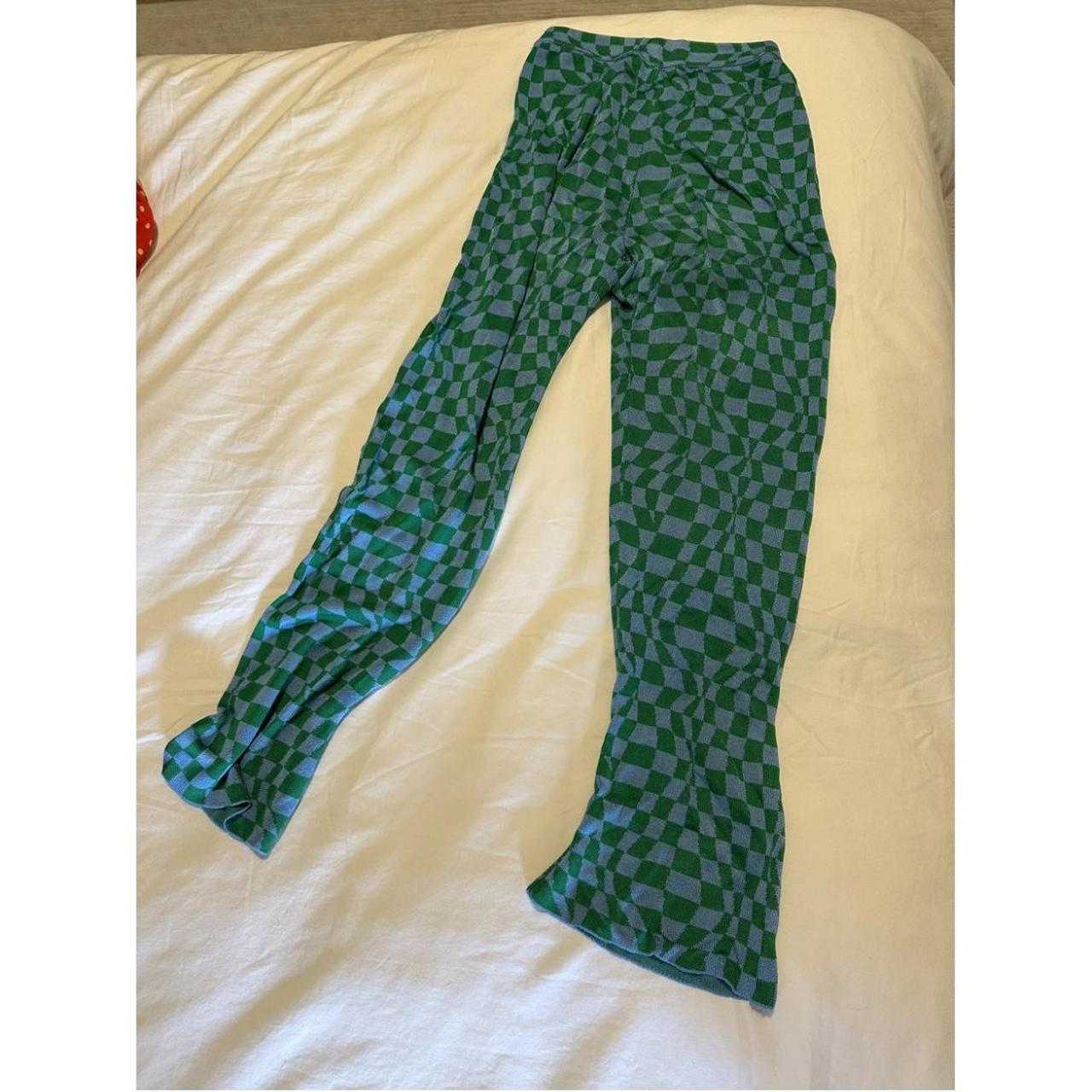 人気 Paloma Depop | pants checkered blue and green Wool パンツ