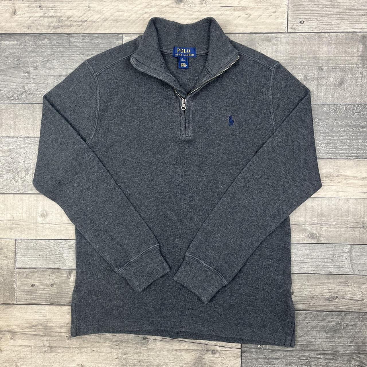 🍐Ralph Lauren quarter zip in grey with amazing navy... - Depop