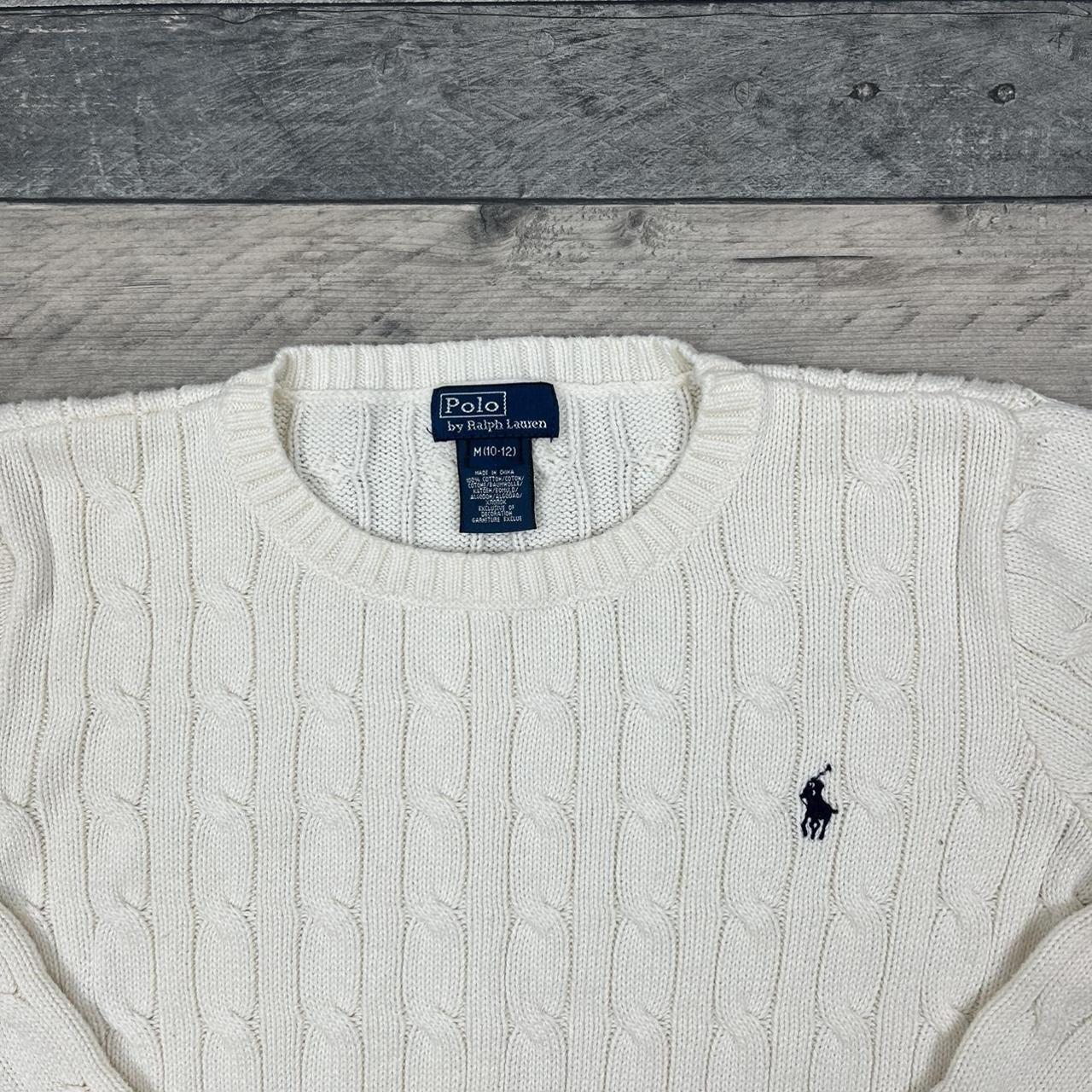 🍐Ralph Lauren cable knitted sweater in cream with... - Depop