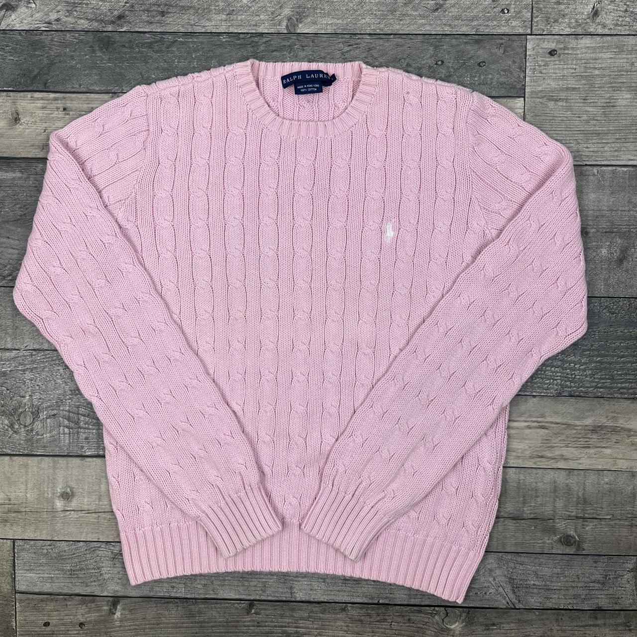 Ralph Lauren Women's White and Pink Sweatshirt | Depop