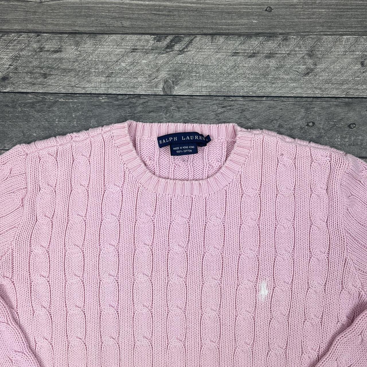 Ralph Lauren Women's White and Pink Sweatshirt | Depop