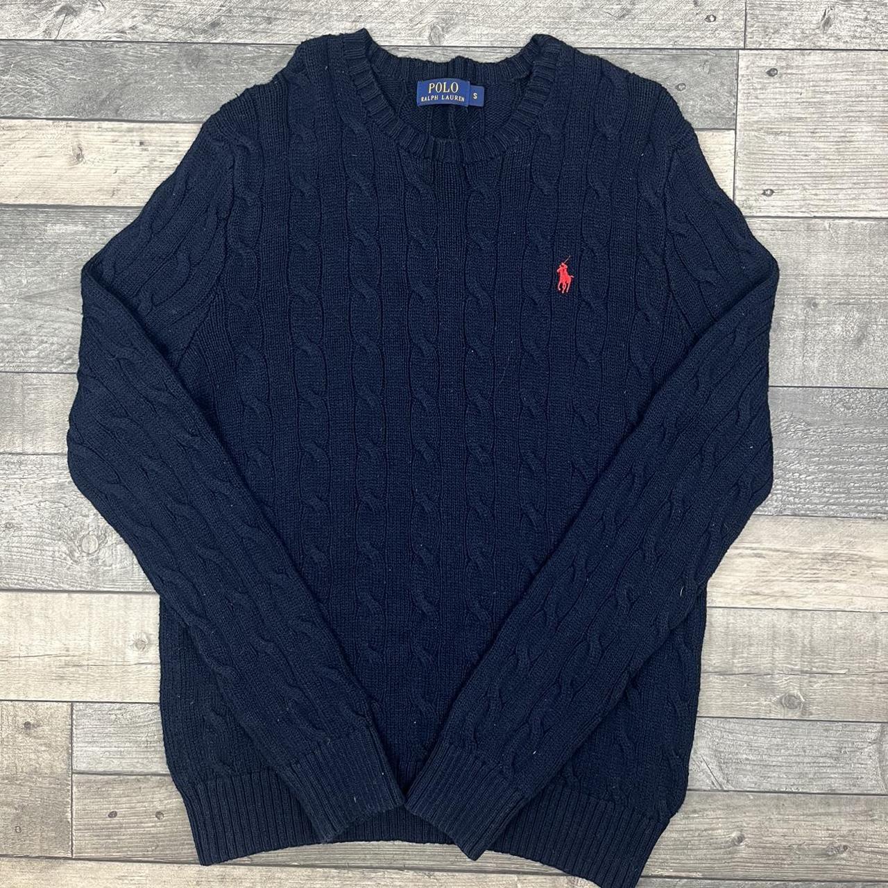 Ralph Lauren Men's Navy and Red Sweatshirt | Depop