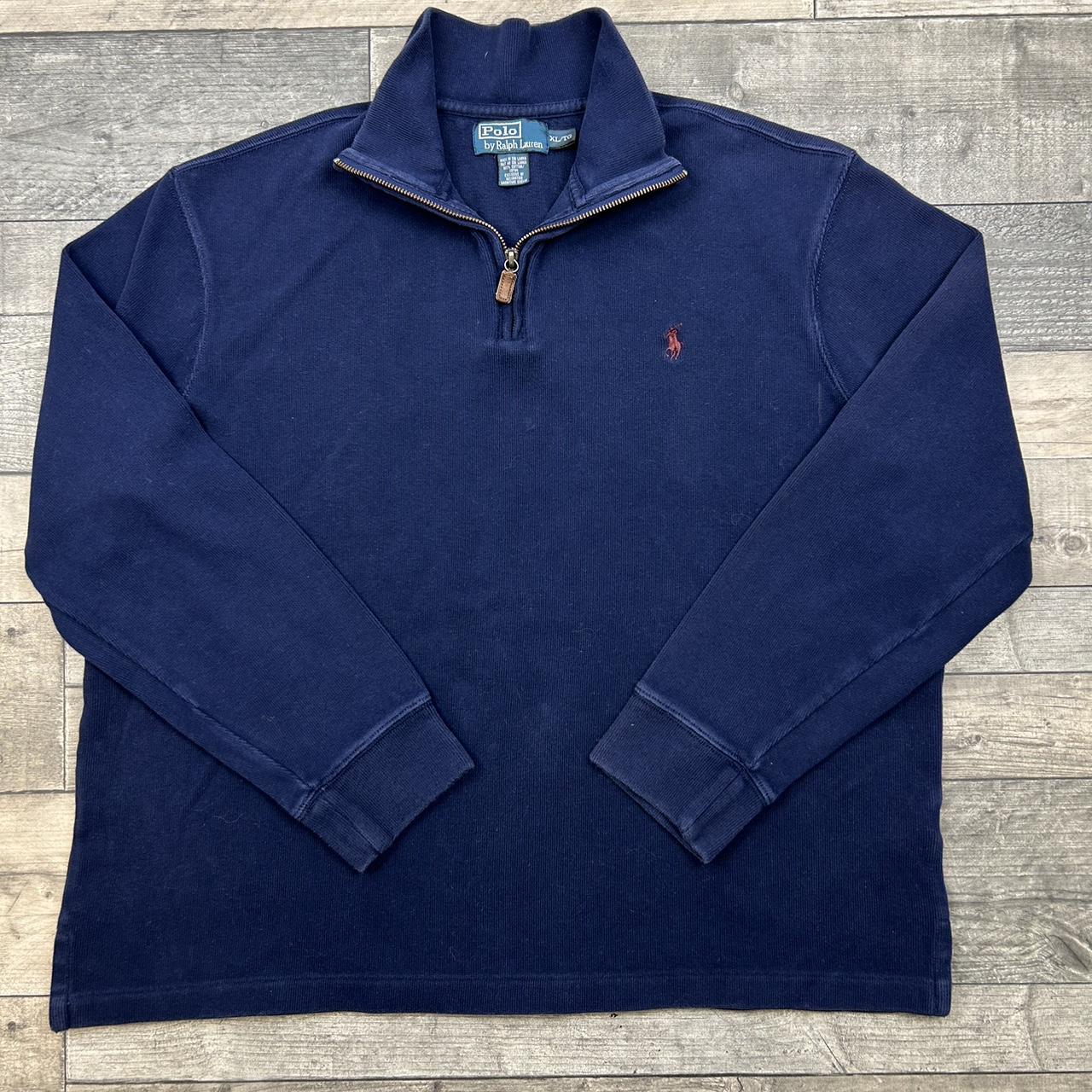 🍐Ralph Lauren quarter zip in navy with amazing... - Depop