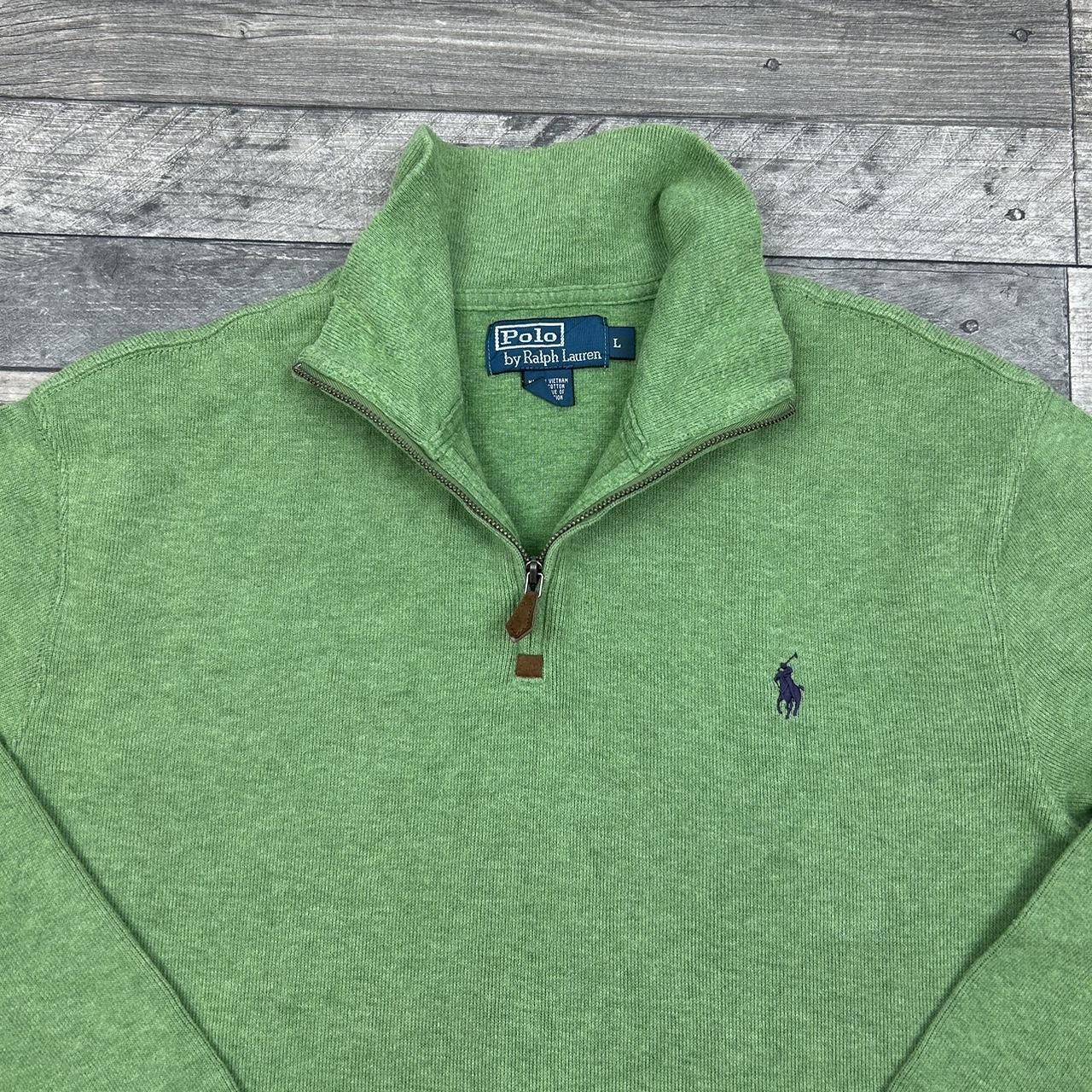 🍐 Ralph Lauren quarter zip in green with amazing... - Depop