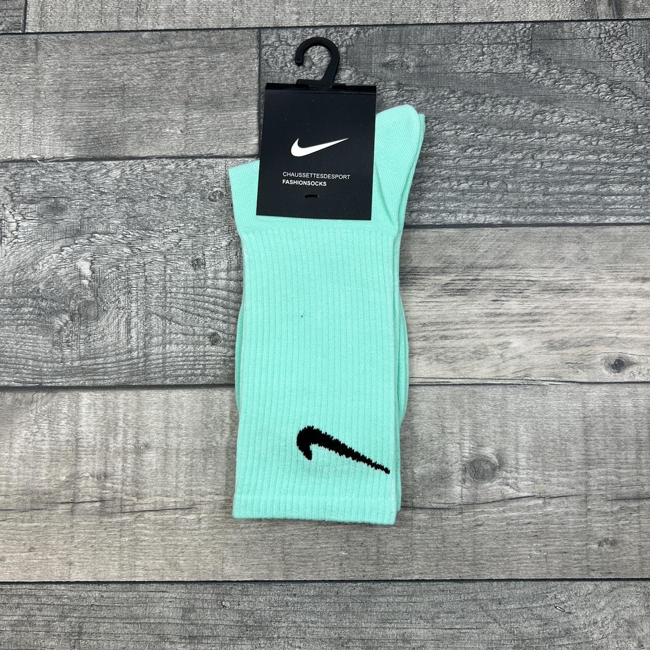 🍐 Nike tie dye socks in turquoise with embroidered... Depop