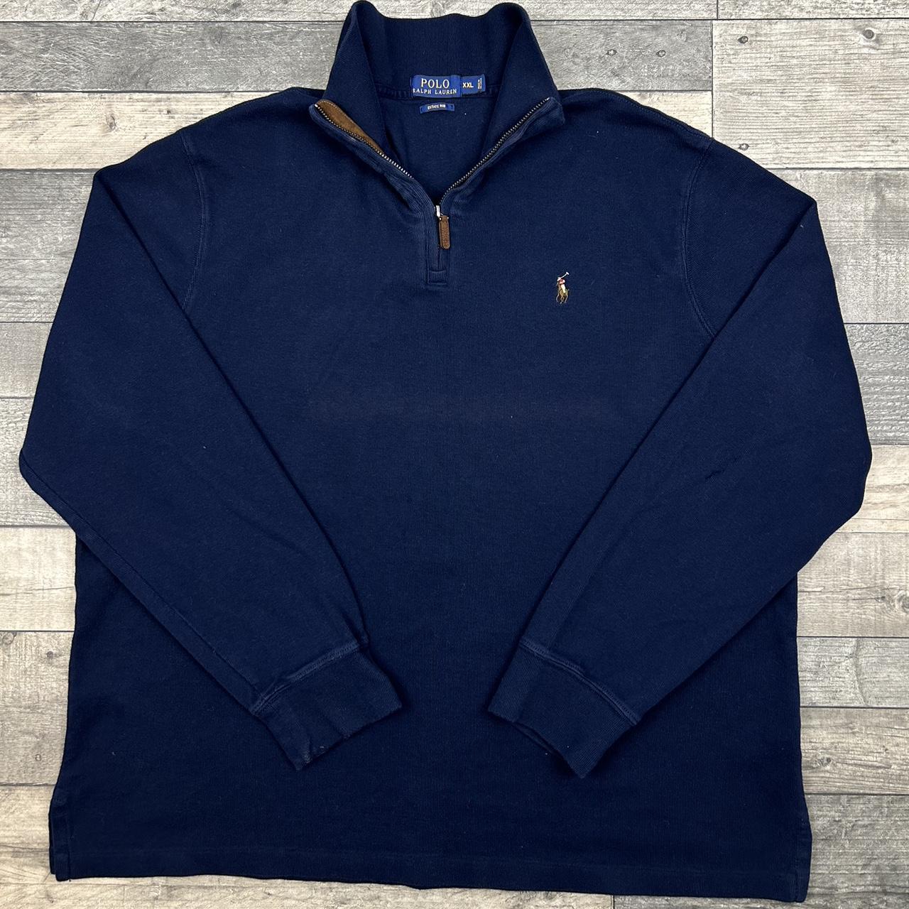 🍐 Ralph Lauren quarter zip in navy with amazing... - Depop