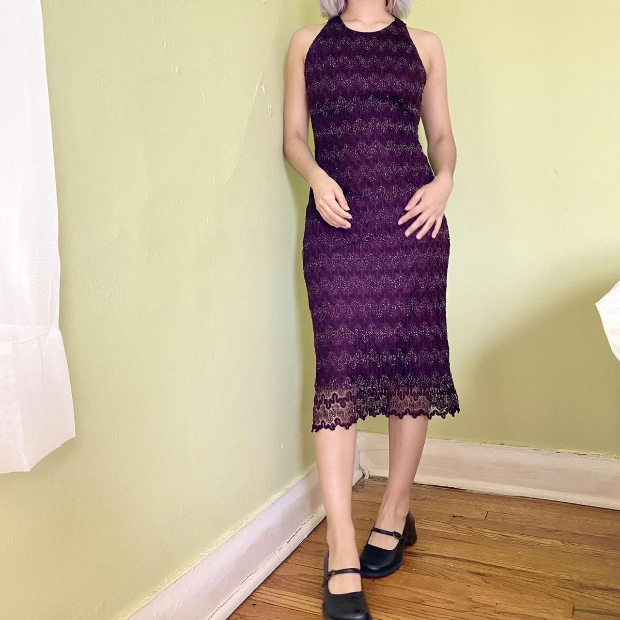 eggplant cocktail dress