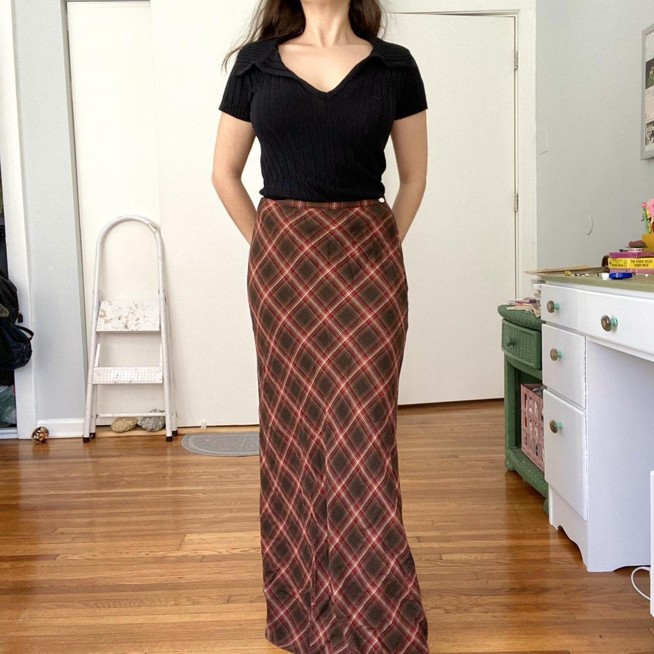 90s maxi skirt outlet button