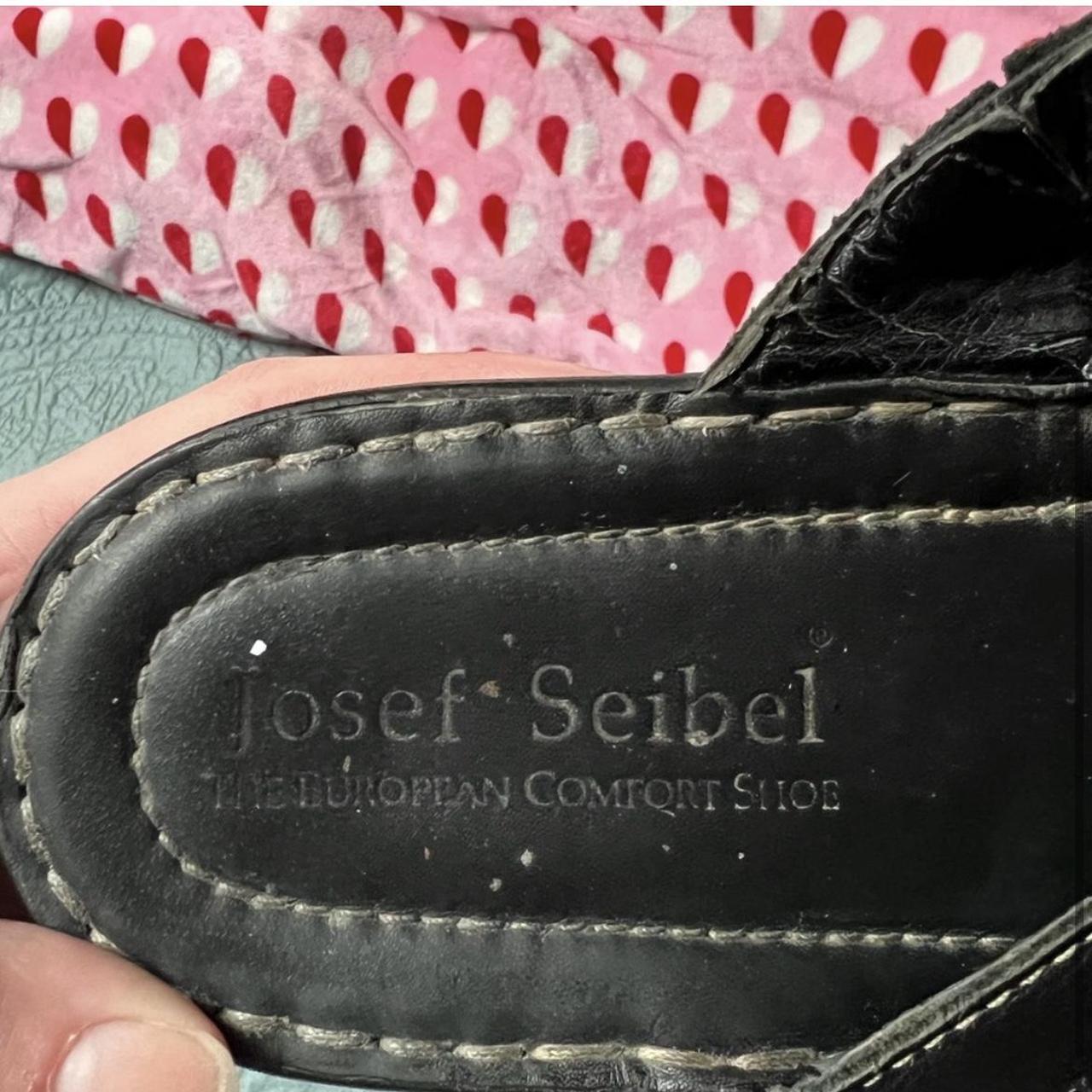 Josef Siebel black leather sandals. Women's size 11,... - Depop
