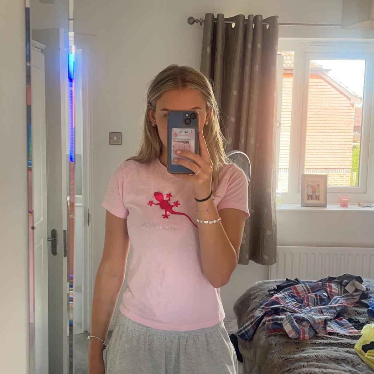 Pink baby tee Would fit size small/6-10 depending on... - Depop