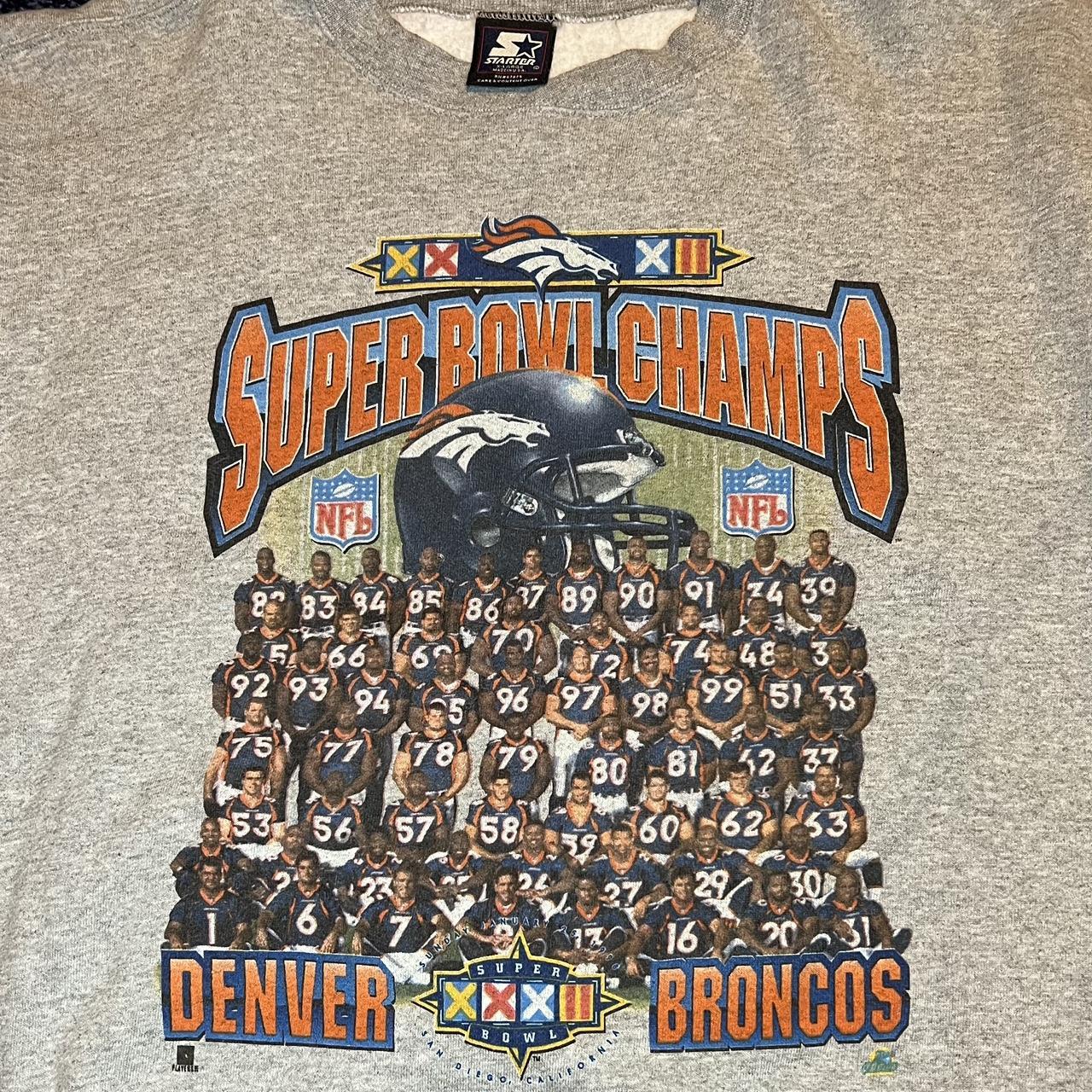 Vintage Gray Denver Broncos Football Super Bowl Sweatshirt by Starter