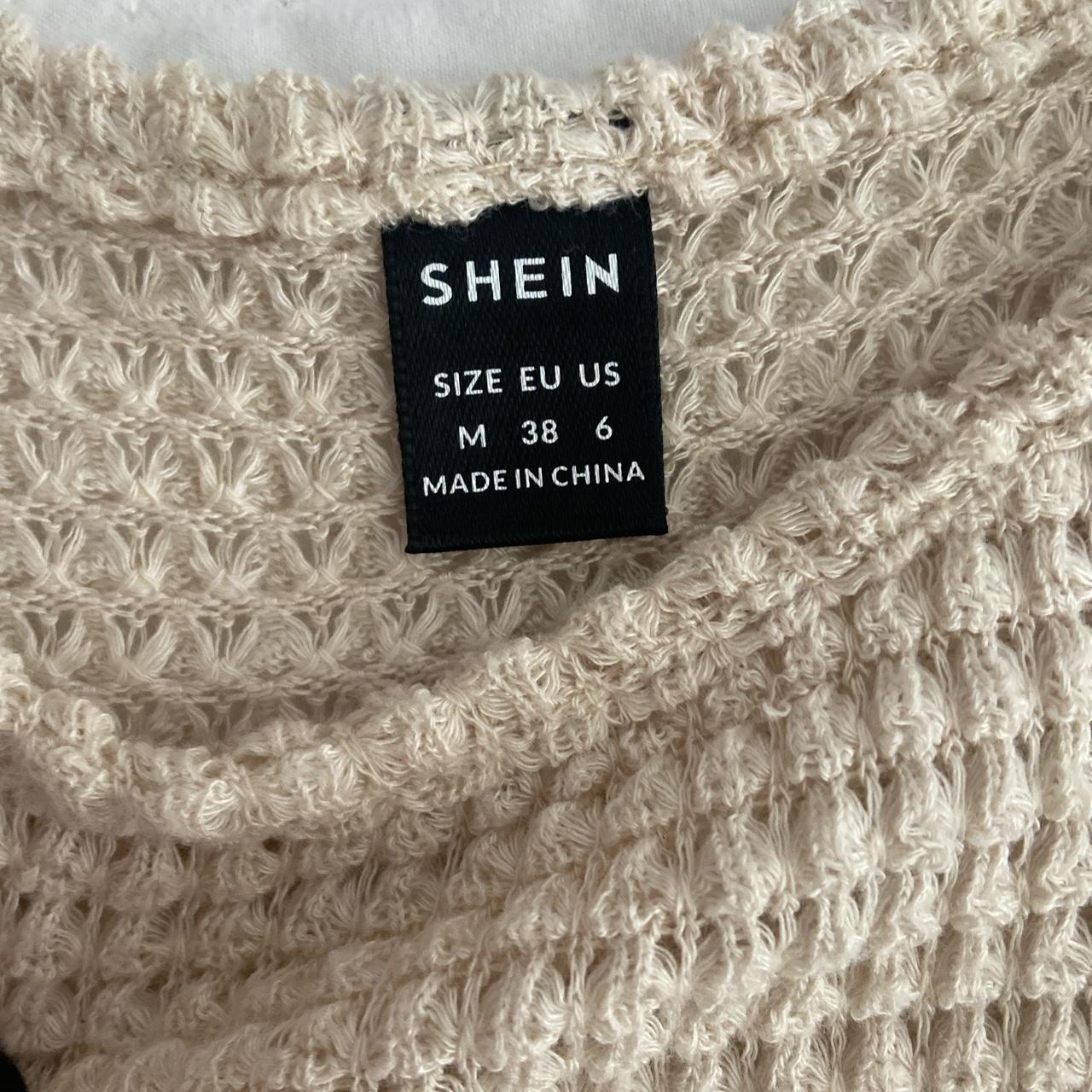 SHEIN Women S Cream And Tan Crop Top Depop