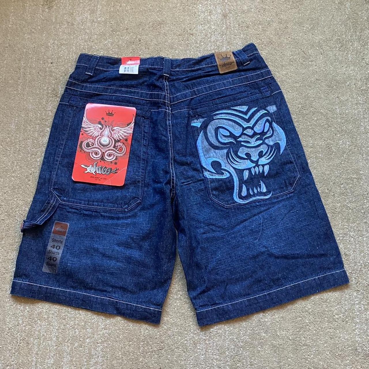 Jnco shorts. Deadstock with tags. Embroidered tiger... - Depop