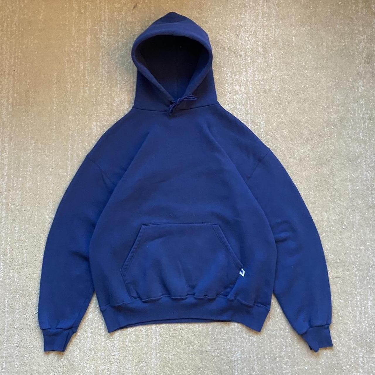 Vintage 90s navy Russell athletic hoodie. Made in... - Depop