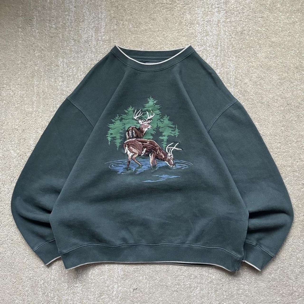 Vintage 90s Croft & barrow deer nature crewneck... - Depop