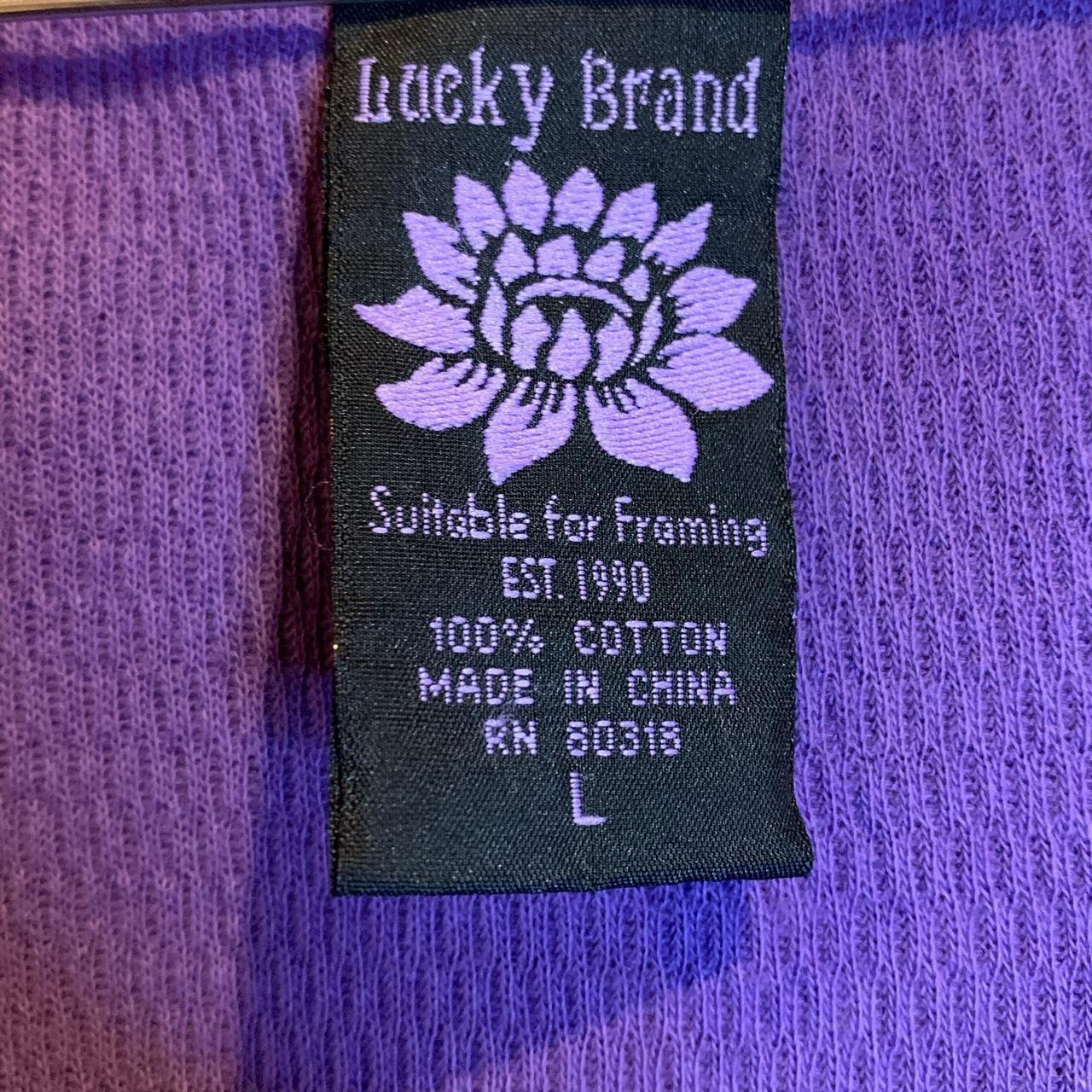 Lucky Brand Suitable for Framing Est. 1990 Purple - Depop
