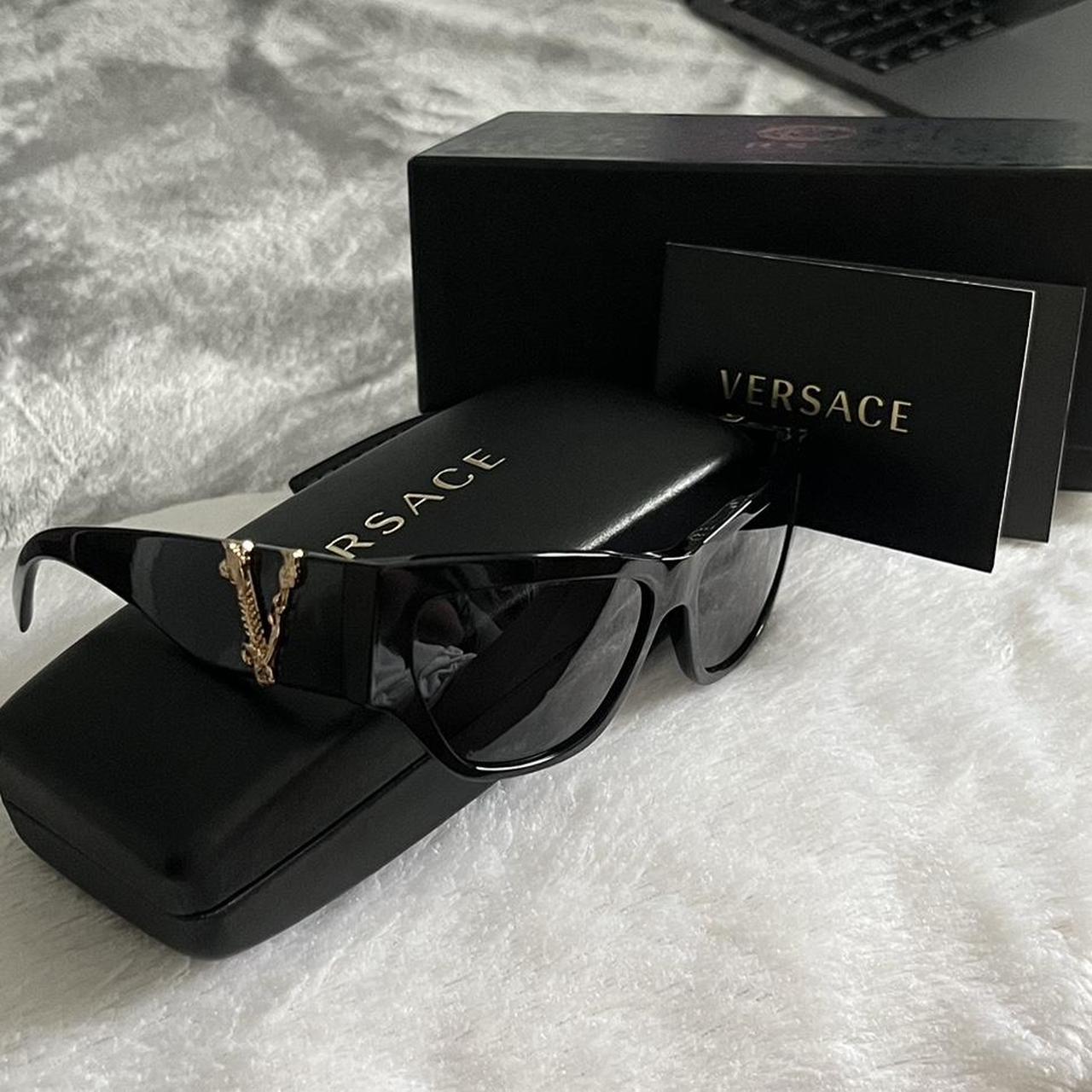 Authentic Versace black sunglasses Cat... - Depop