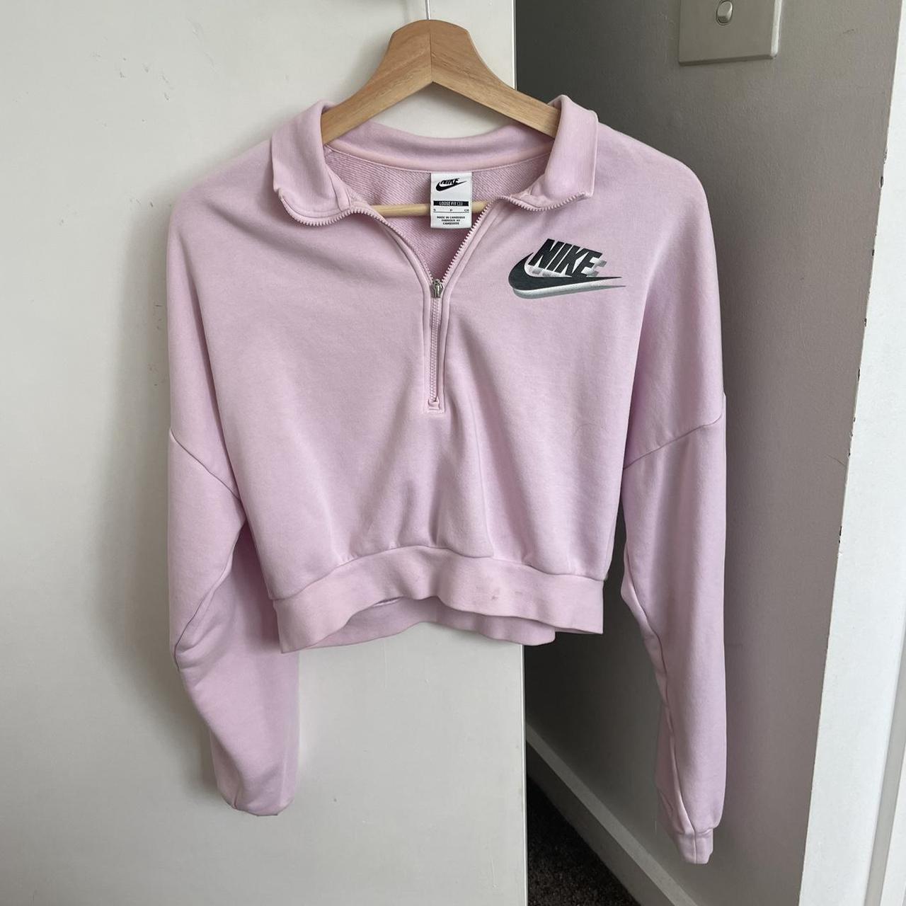 Pink nike quarter zip best sale