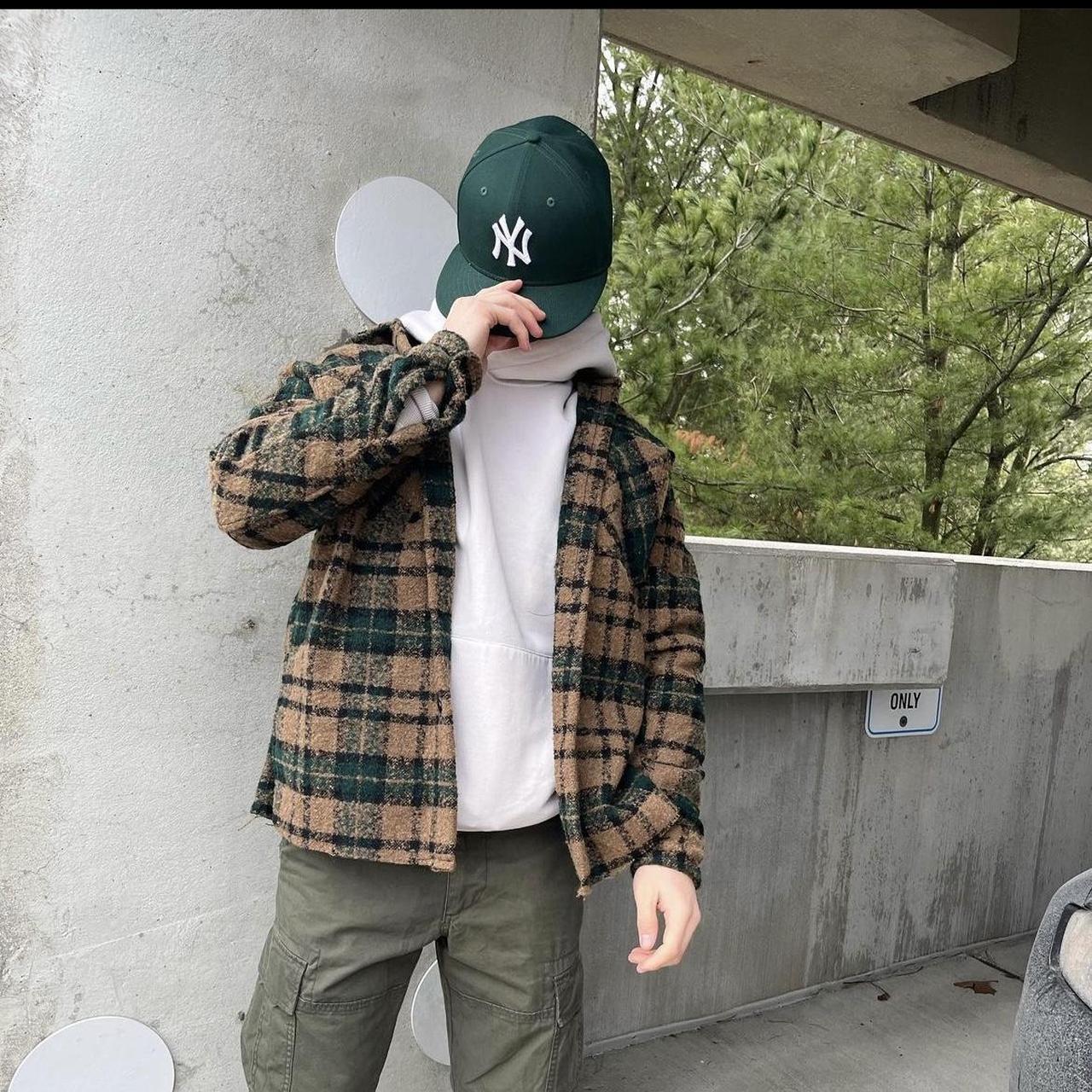 Heavyweight woven flannel green/blck- designed with