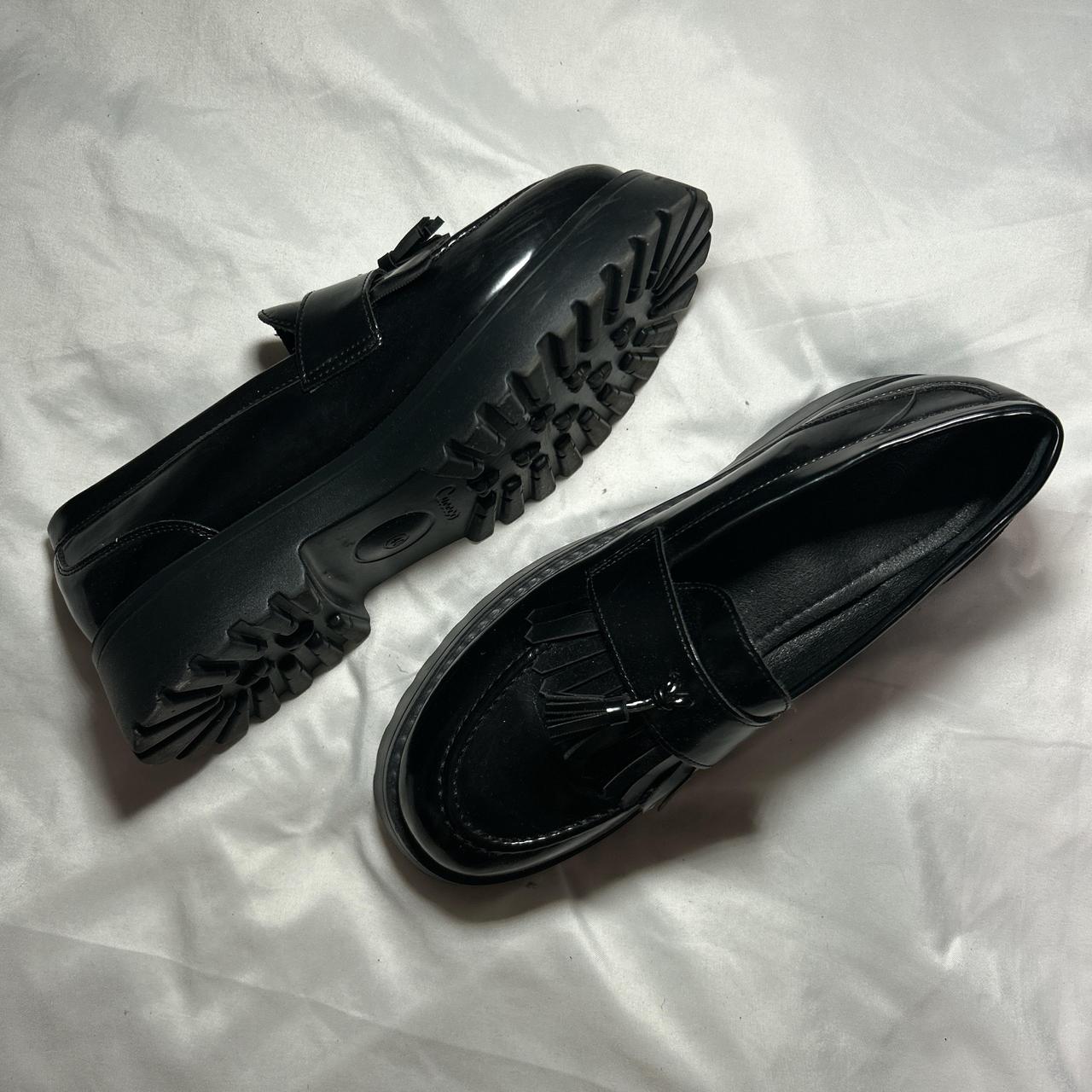 black mary jane loafers w tassels #maryjaneshoes... - Depop