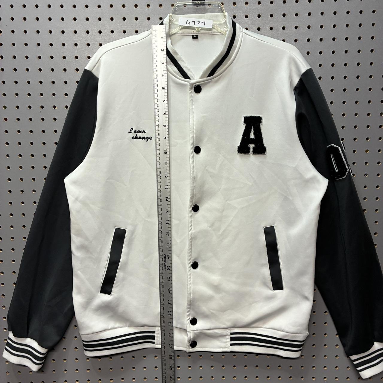 Source Unknown Men's Varsity Jacket - White/Black… - image 5