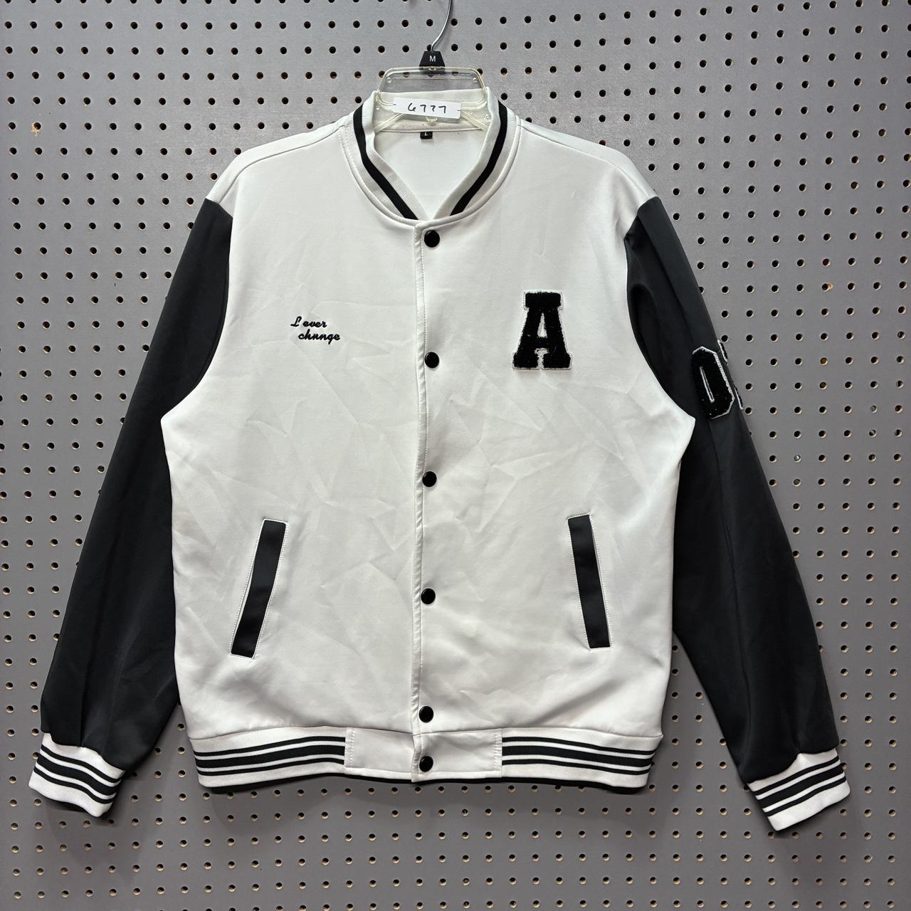 Source Unknown Men's Varsity Jacket - White/Black… - image 1