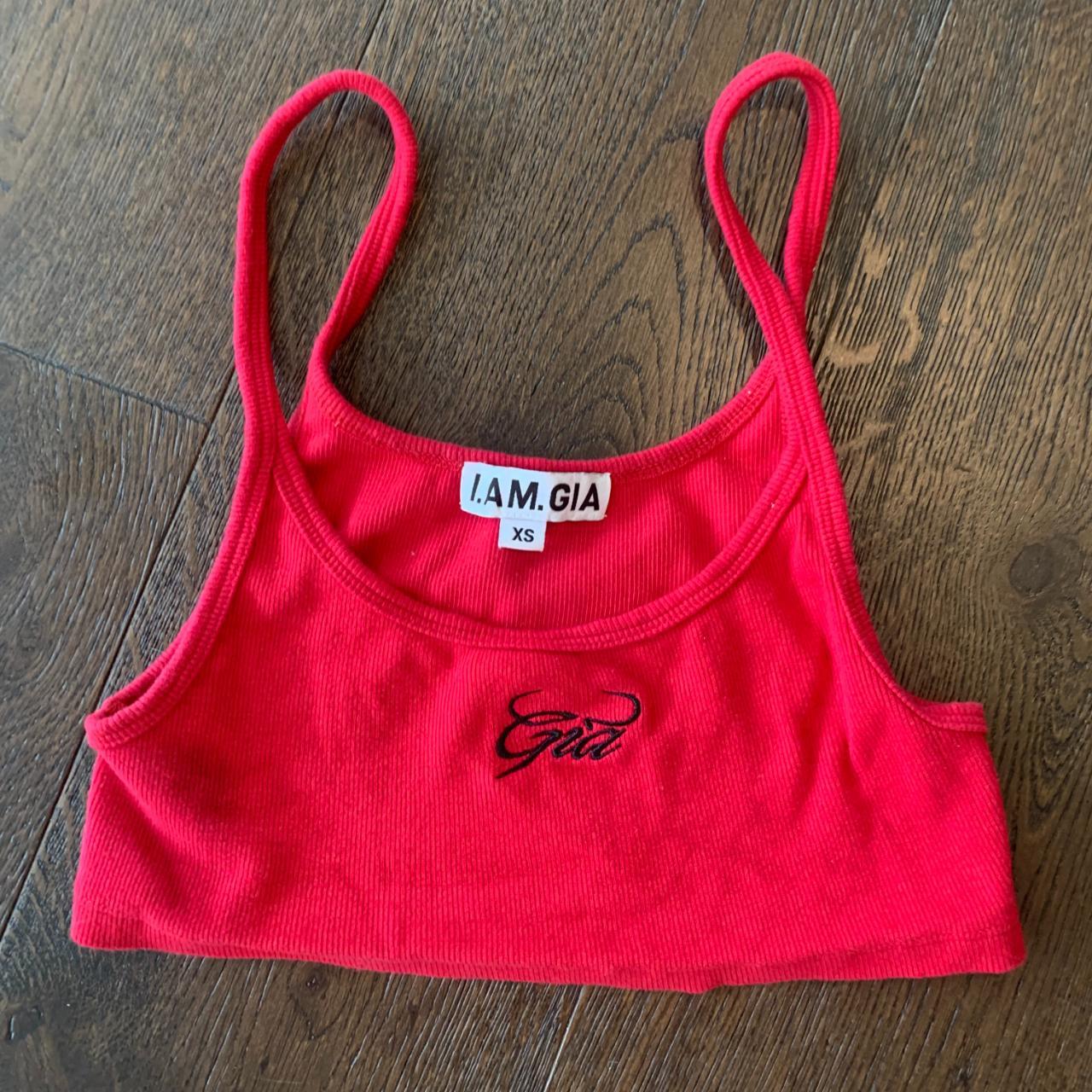 I AM GIA pink crop top in red size XS. Cute summer... - Depop