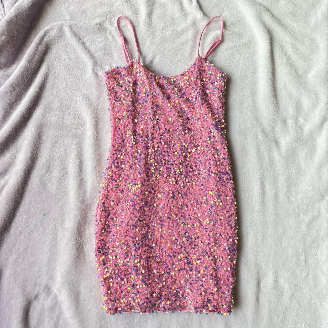 Lucy in the sky pink sequin mini dress ♡ Size: XS ♡ - Depop