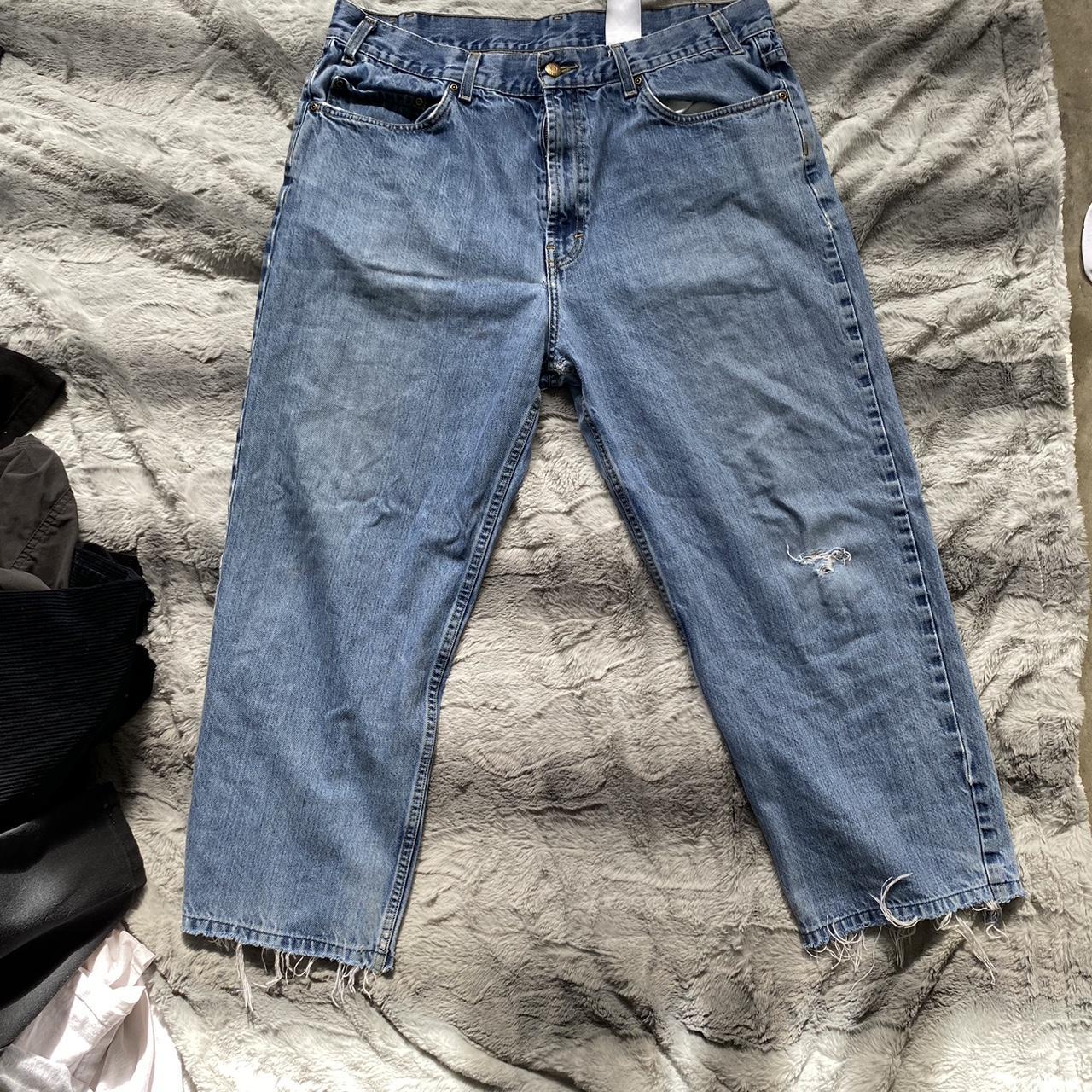 Perfectly distressed Kirkland Signature jeans small... - Depop