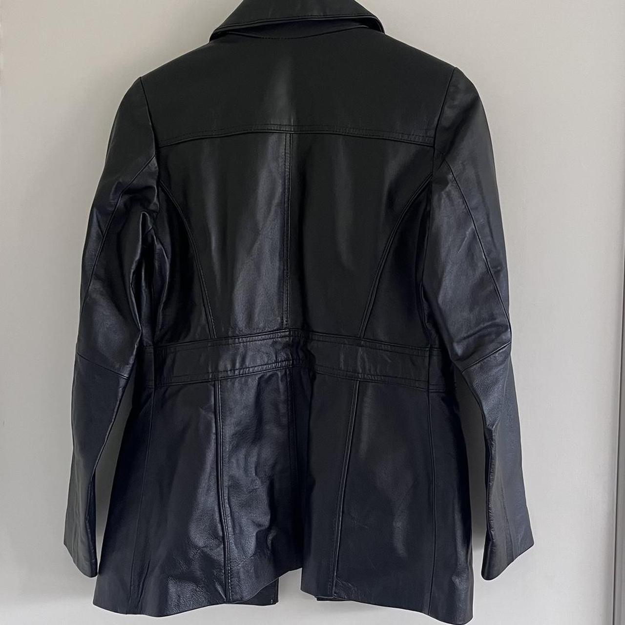 Vintage target black leather jacket Size 8 - fits... - Depop