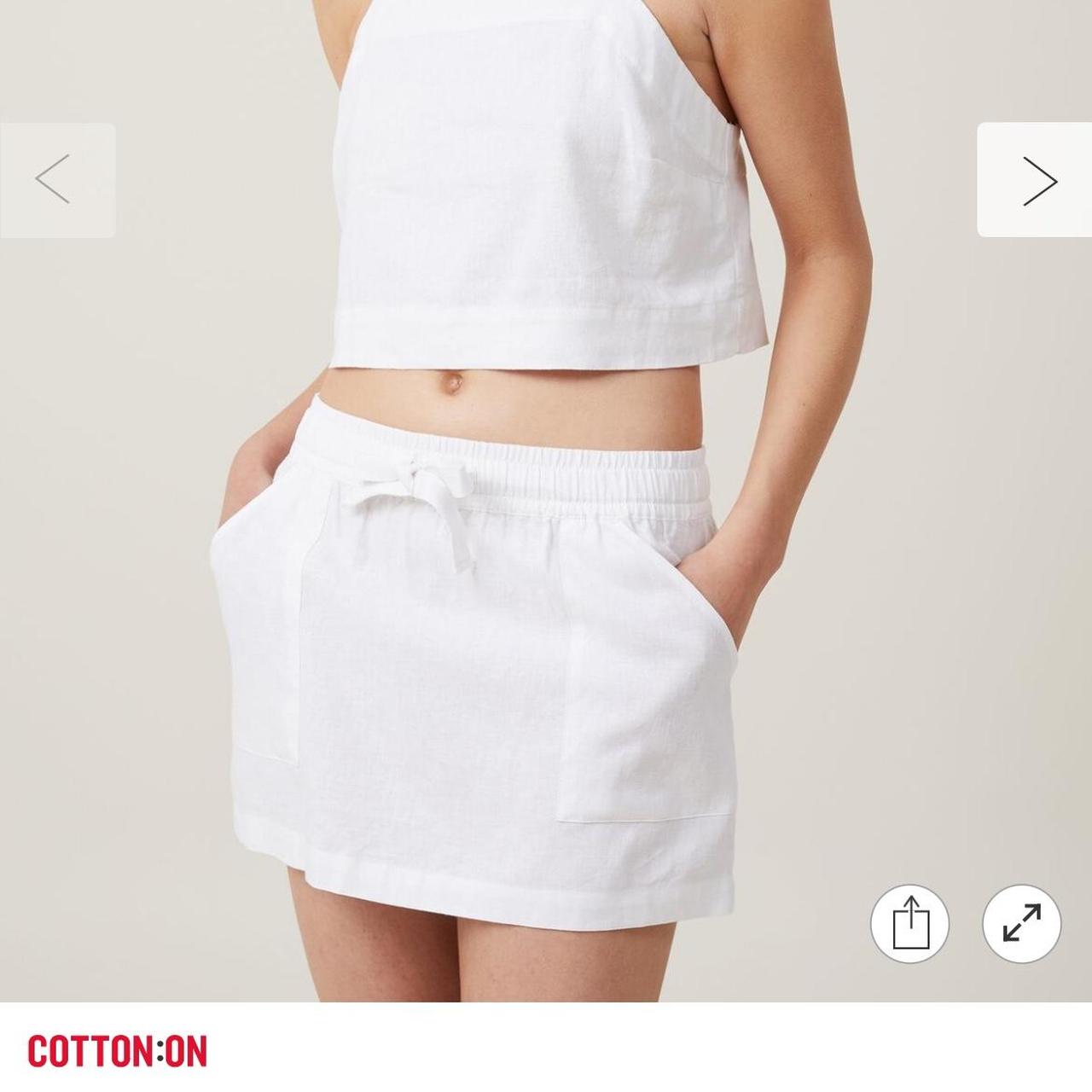 Cotton on white linen skirt hotsell