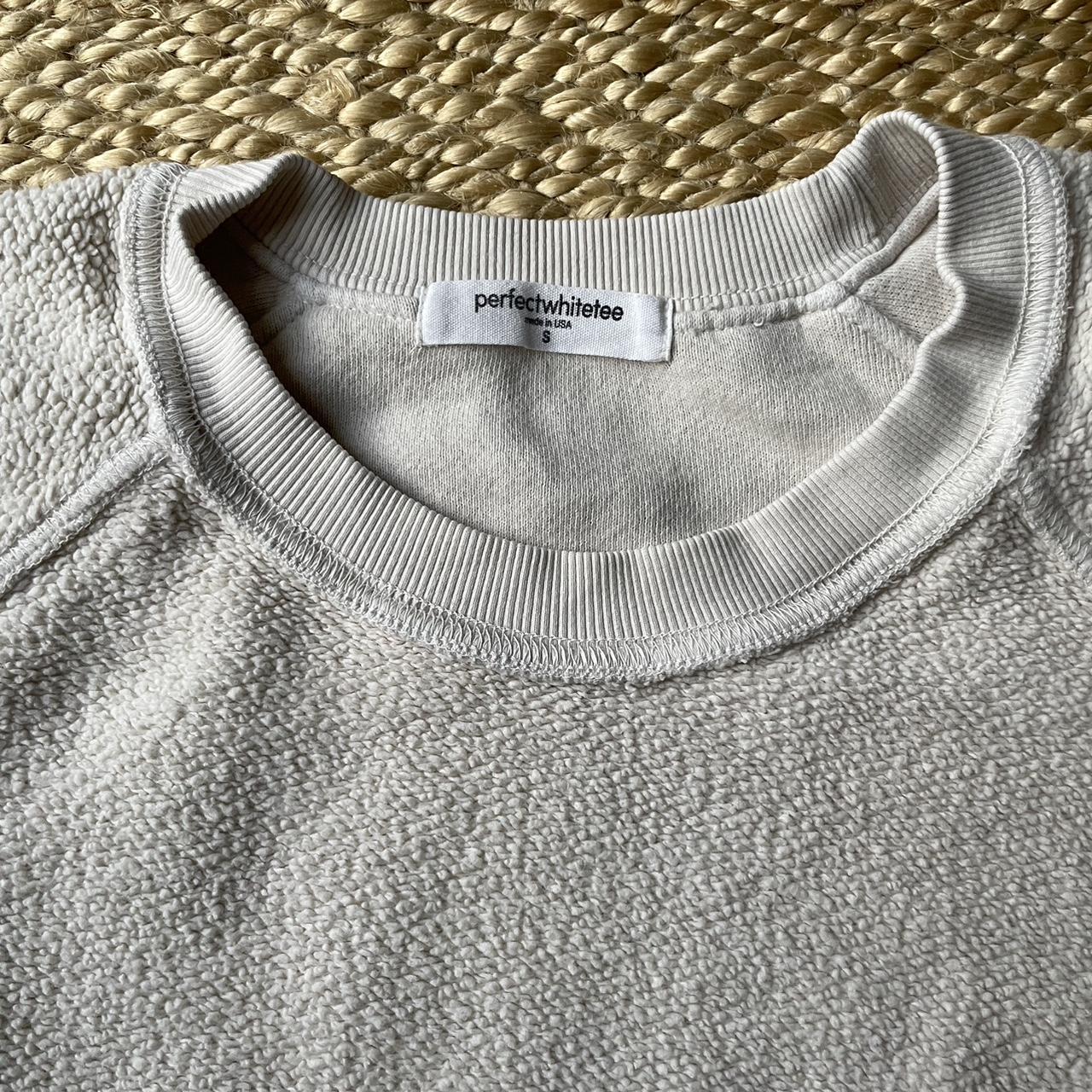 Perfect white tee “ziggy” inside out pullover... - Depop