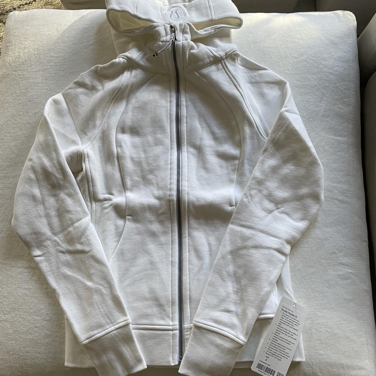 Lululemon scuba hoodie. Size 6. White. Brand new - Depop