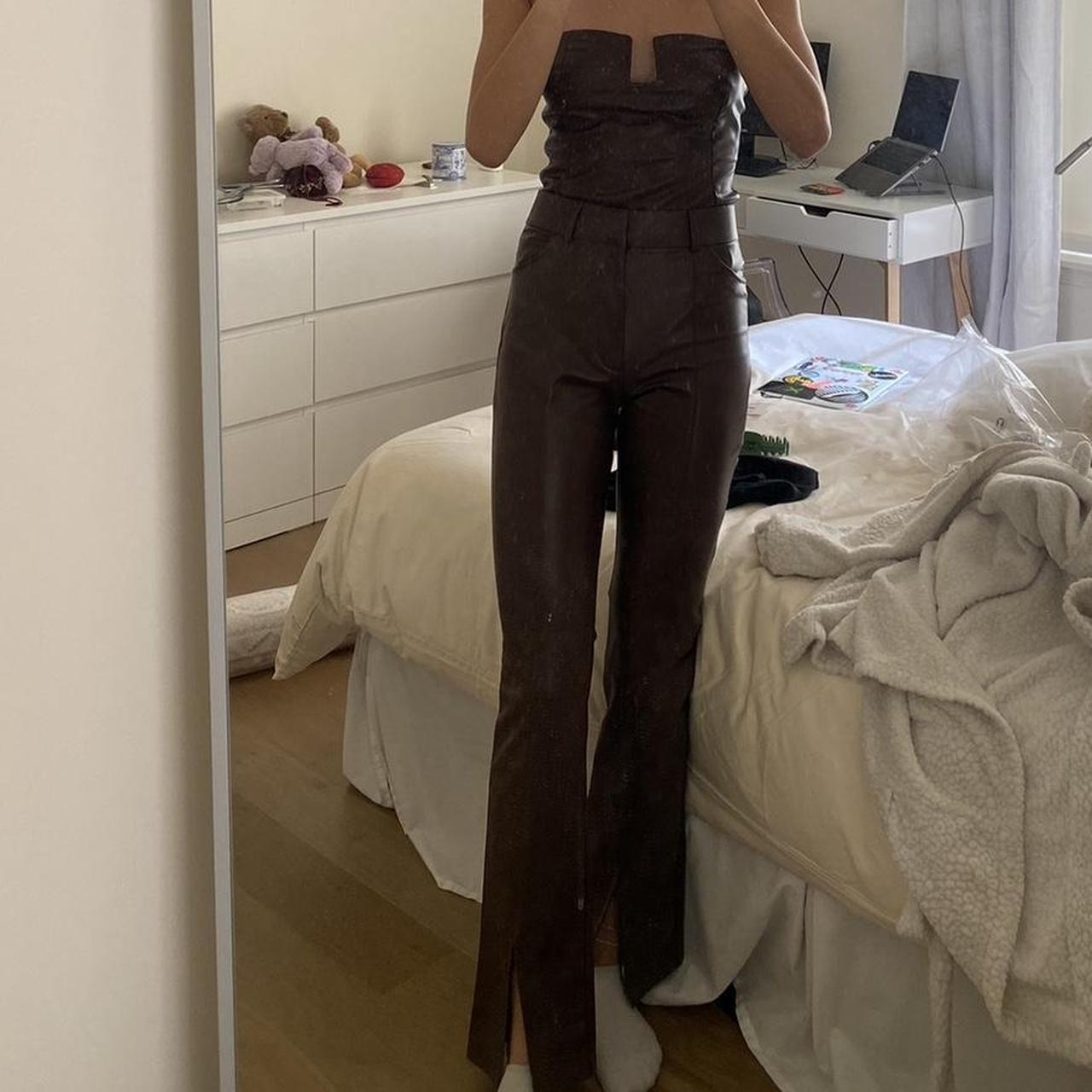 Zara leather bodysuit * pants and blazer... Depop