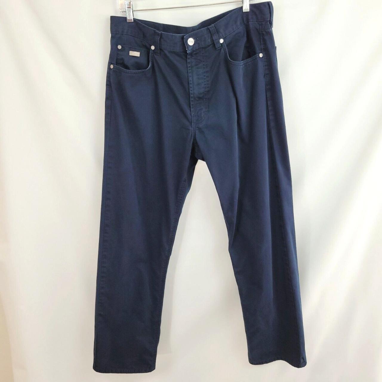 Hugo Boss Alabama Blue Chino Pants 36x32 Flat Front... - Depop