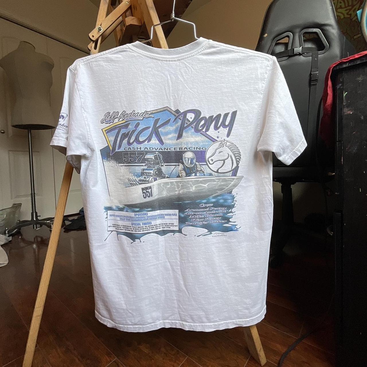 Vintage Men's White Shirt 2002 Boat racing tee - Depop