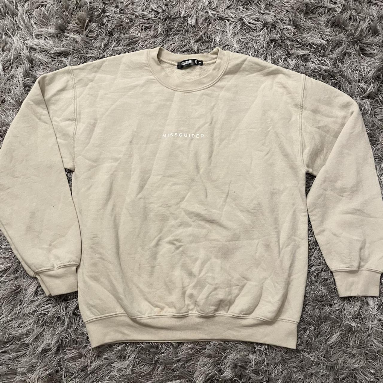 Misguided Tan Sweatshirt FULL LENGTH NEVER WORN - Depop