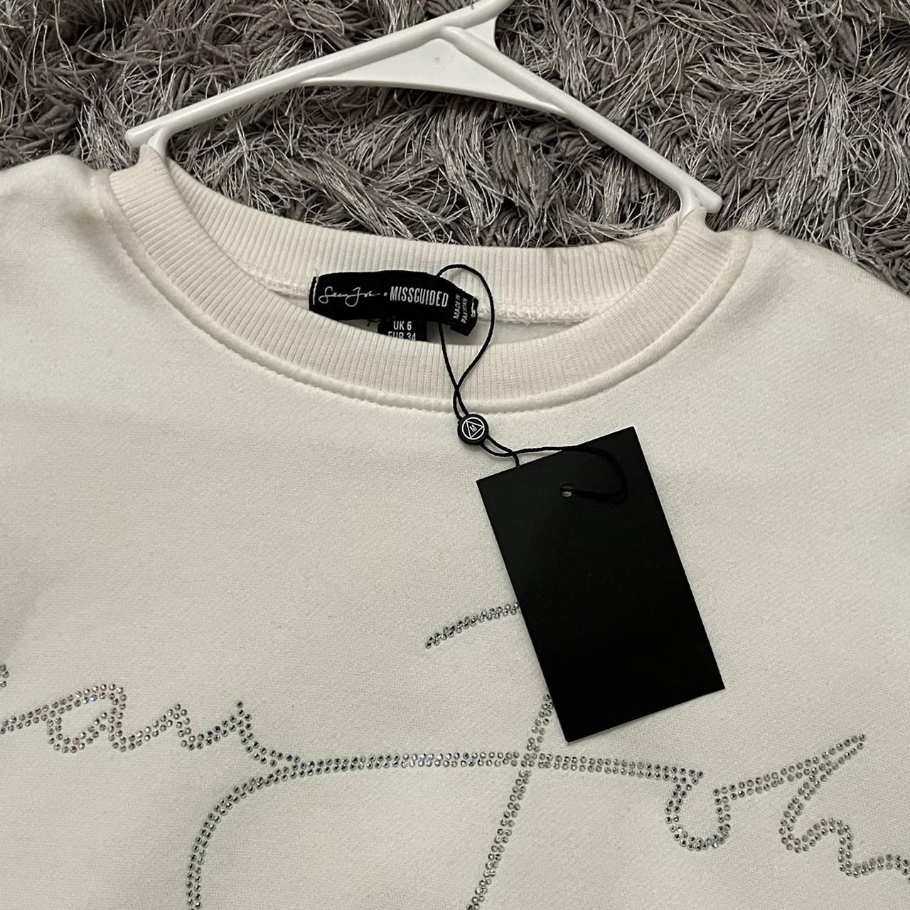 Beigewhite Missguuded Crewneck Sweatshirt Oversized Depop