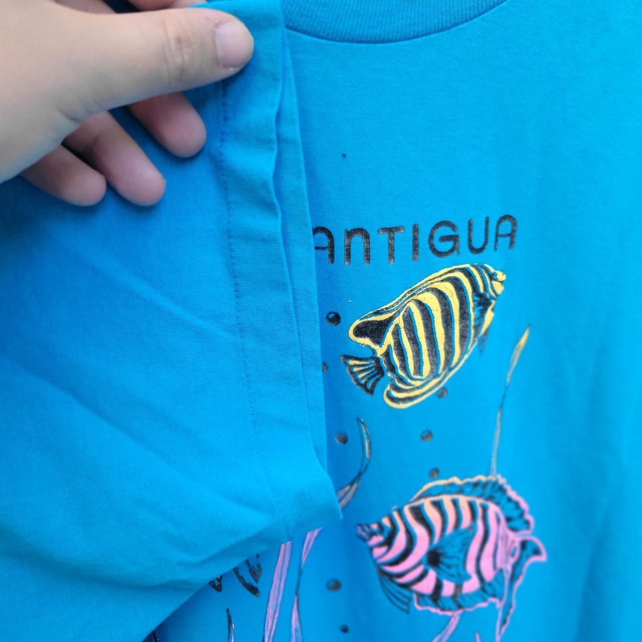 Vintage 90s Fish colorful t shirt. Antigua island