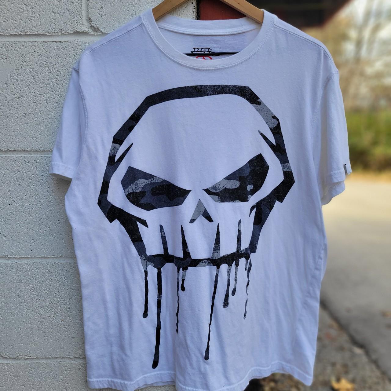 Vintage Y2K Big Graphic Skull T-Shirt - Tops