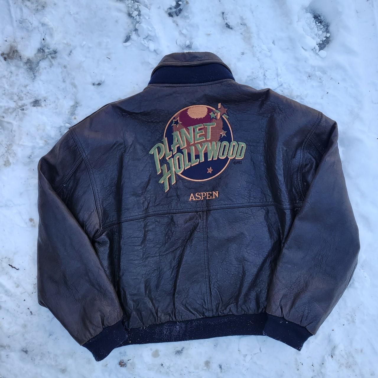 Vintage 90s Planet Hollywood leather jacket. Rare... - Depop