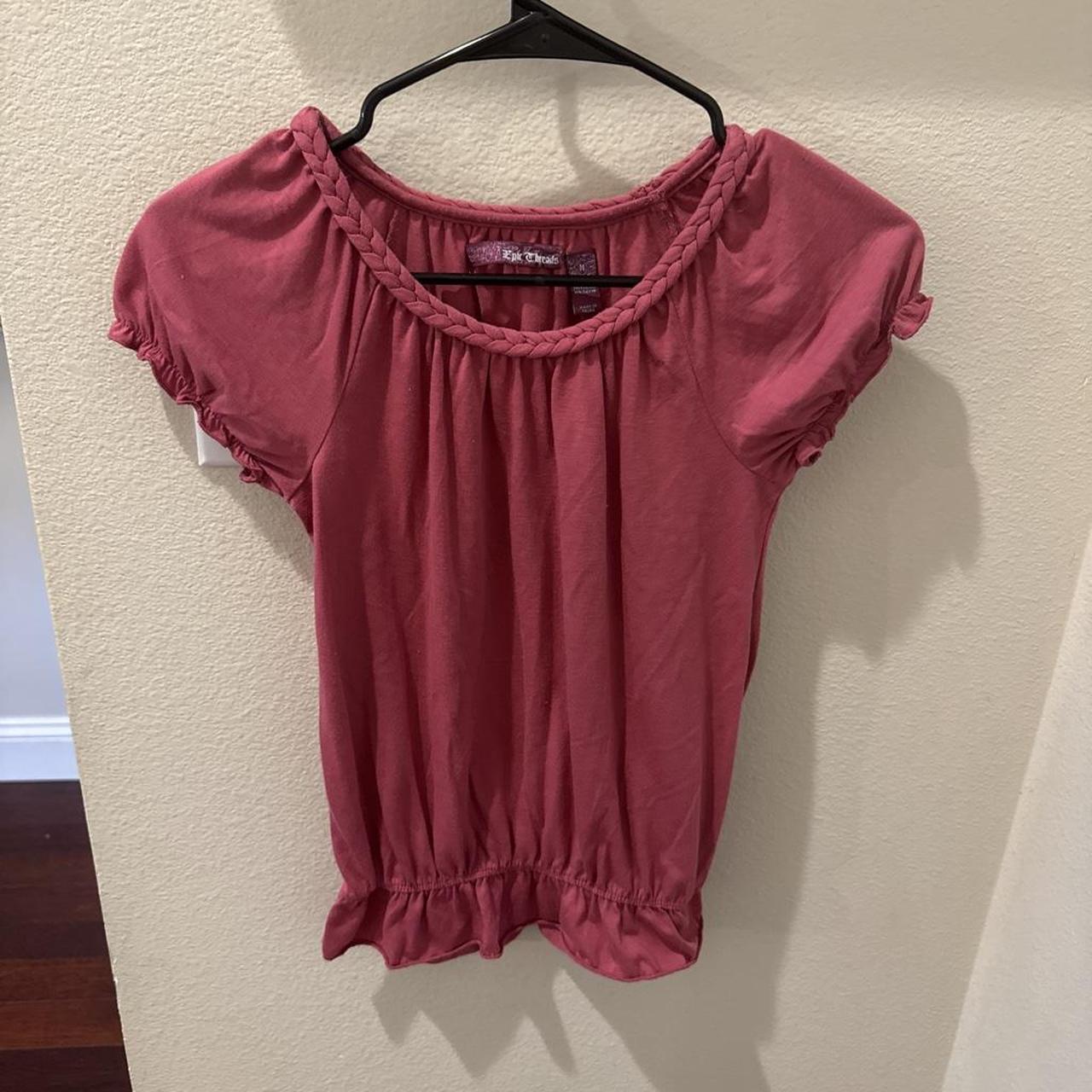 Epic threads women's pink and red blouse