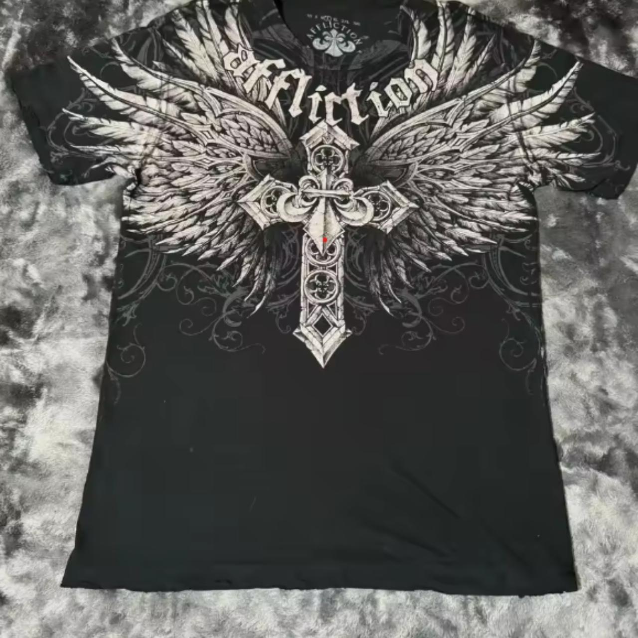 affliction tシャツ グランジ sk8 y2k 十字架 affliction tシャツ