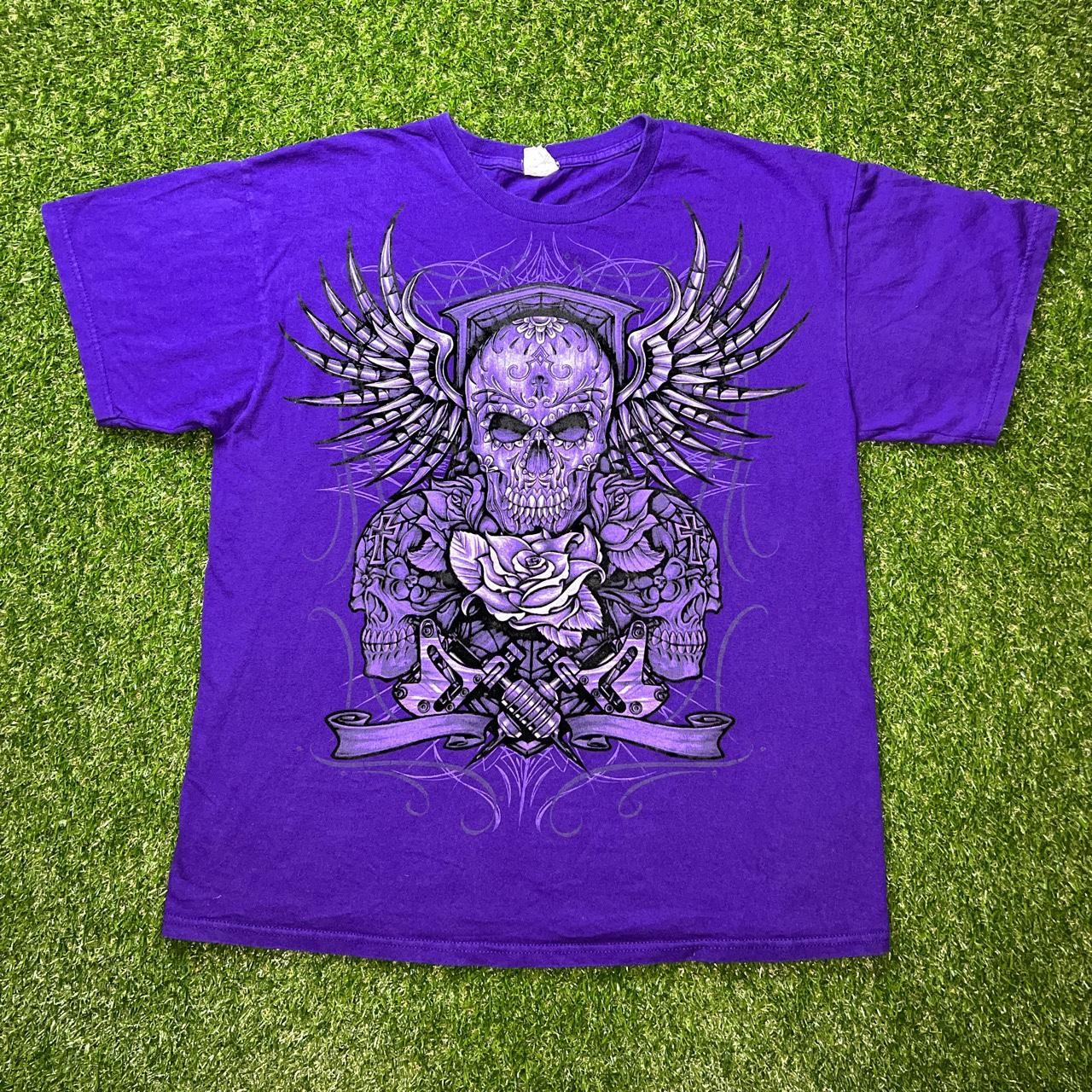 Purple best sale skull shirt