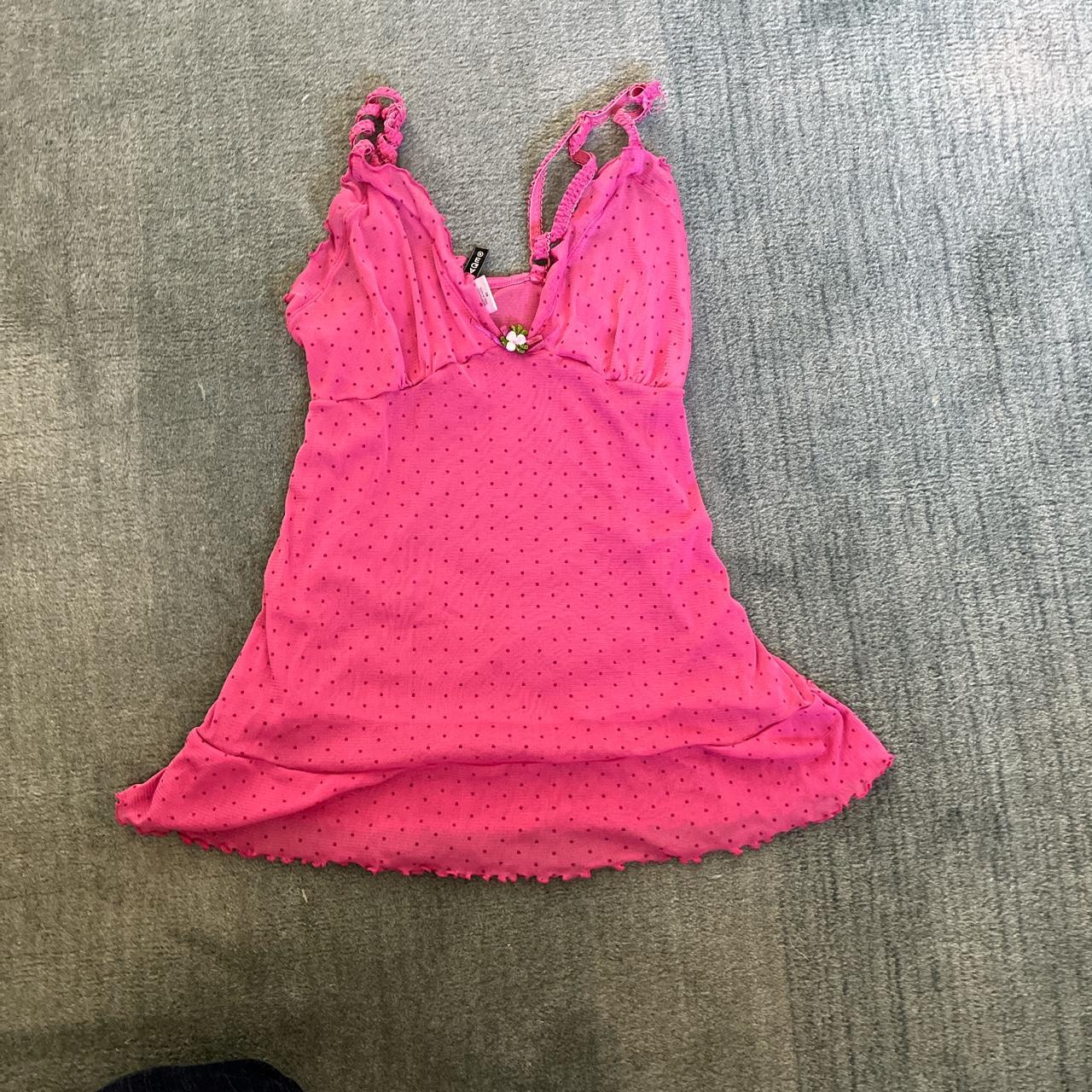 rampage mesh see through pink cami top with a cute - Depop