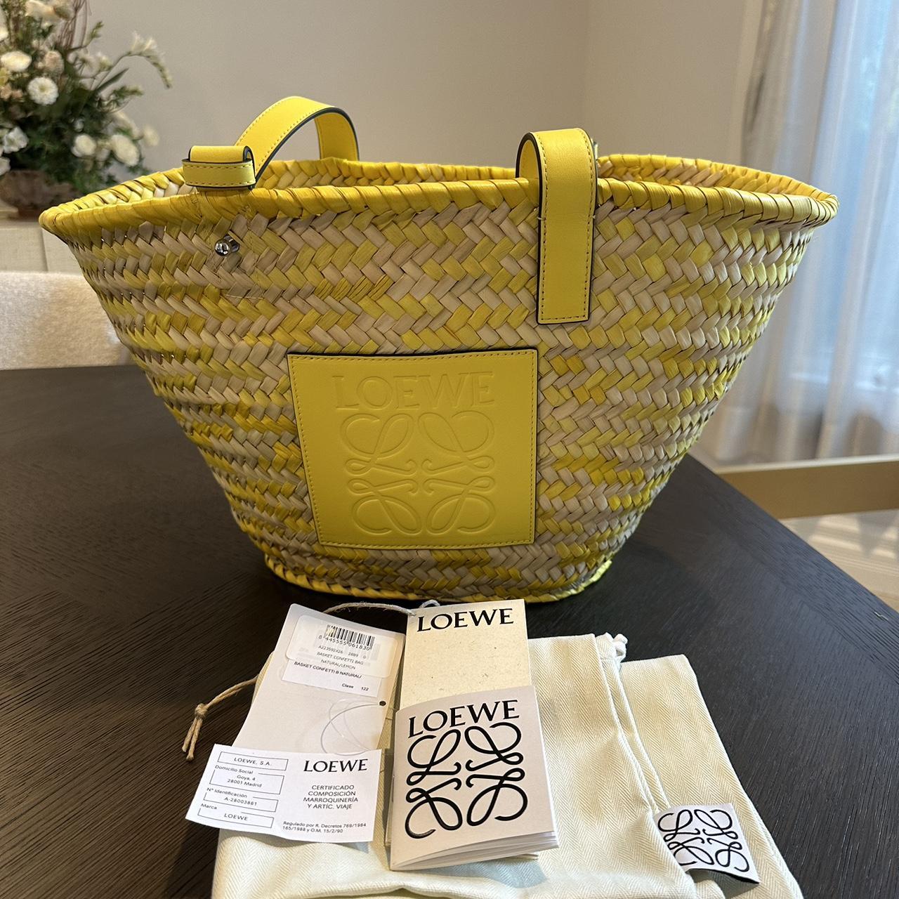 Shop LOEWE Confetti Woven Basket Bag