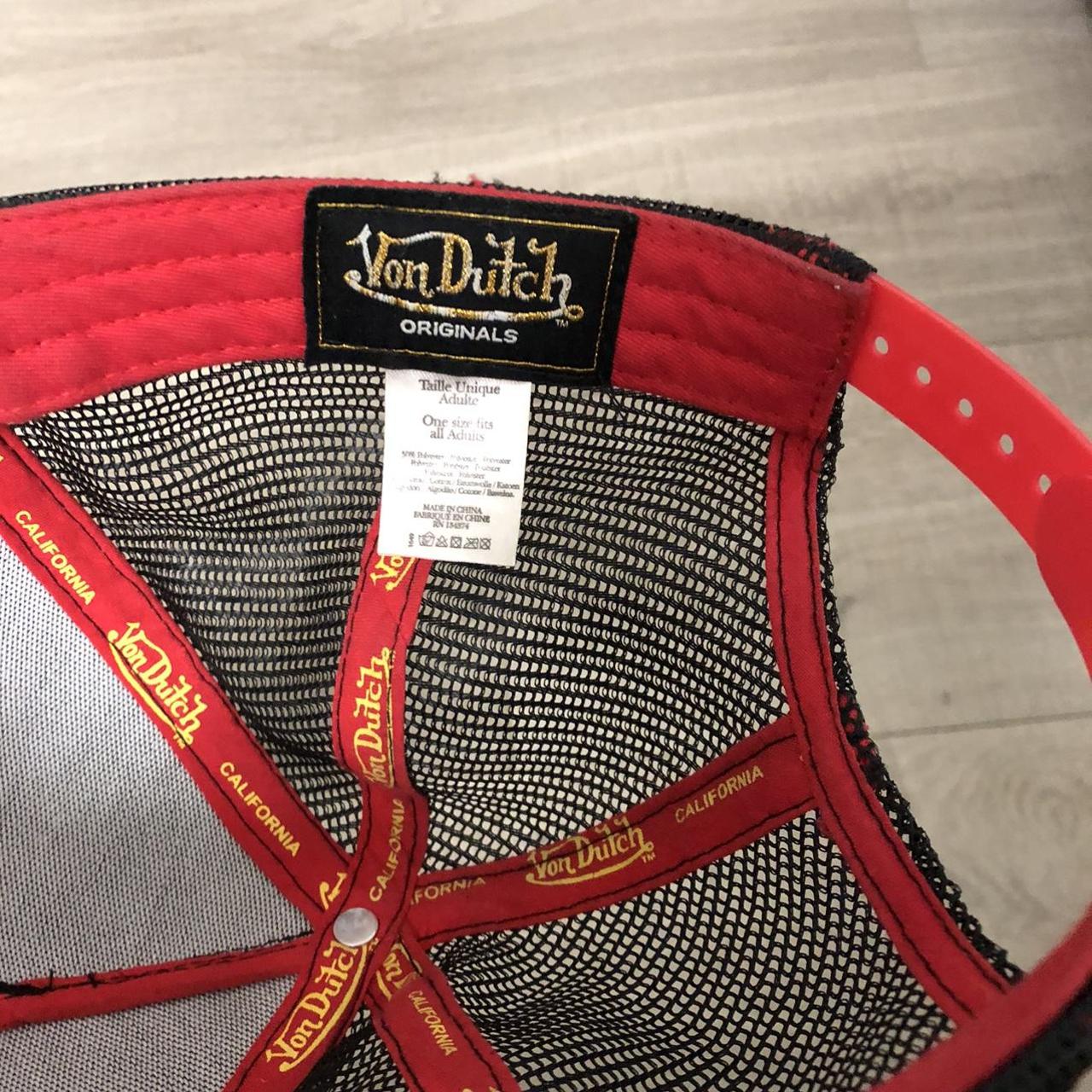 Von Dutch Men's Red and Black Hat (3)