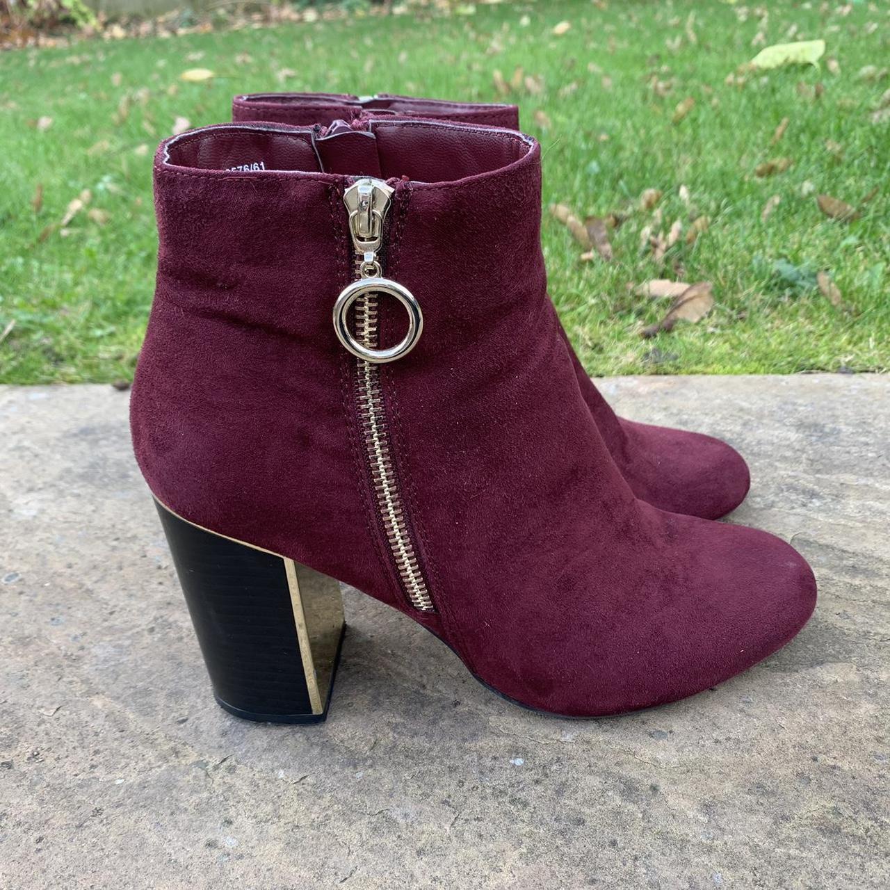 New look hot sale maroon boots