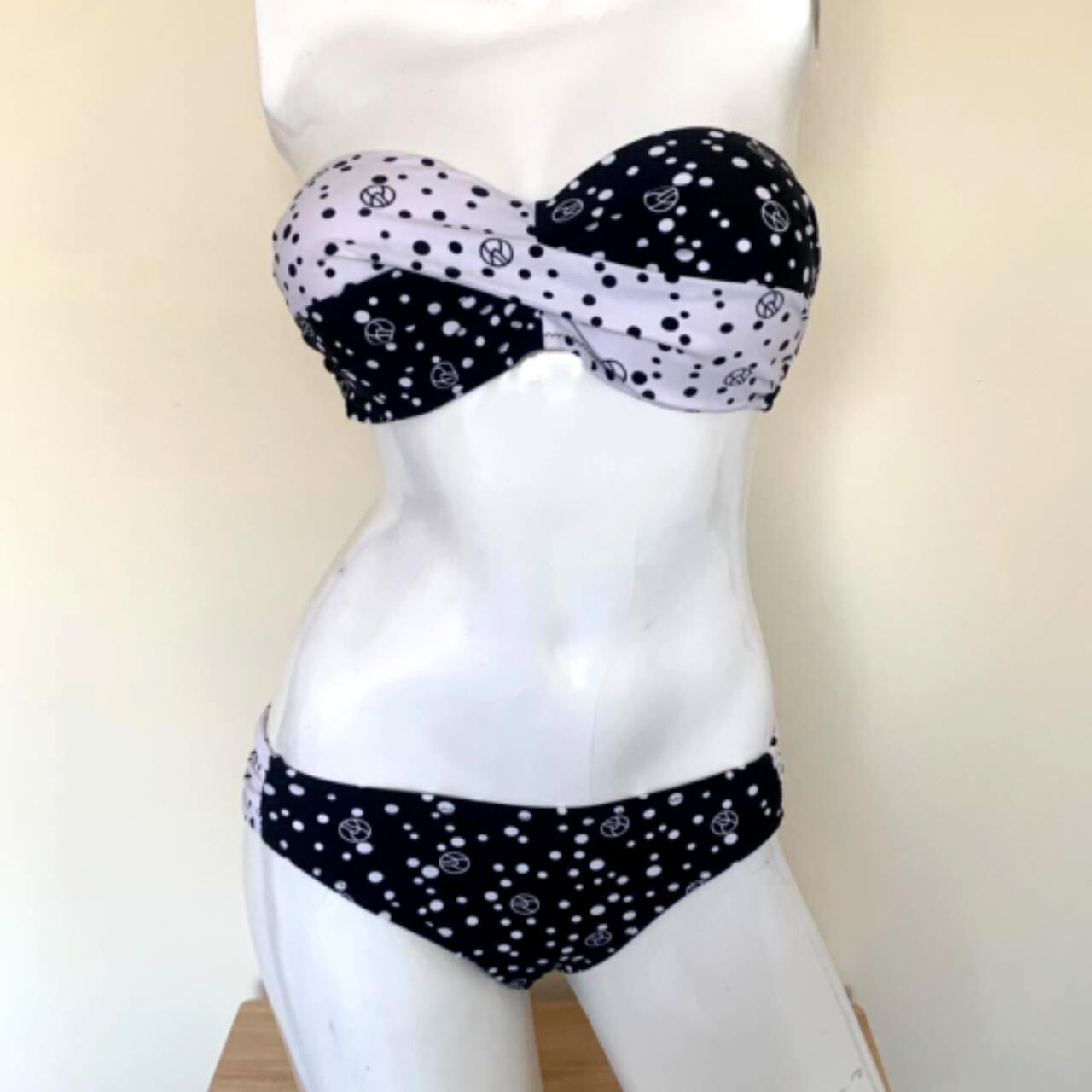 Polka Dot Bandeau Bikini strapless /Halter Neck... Depop